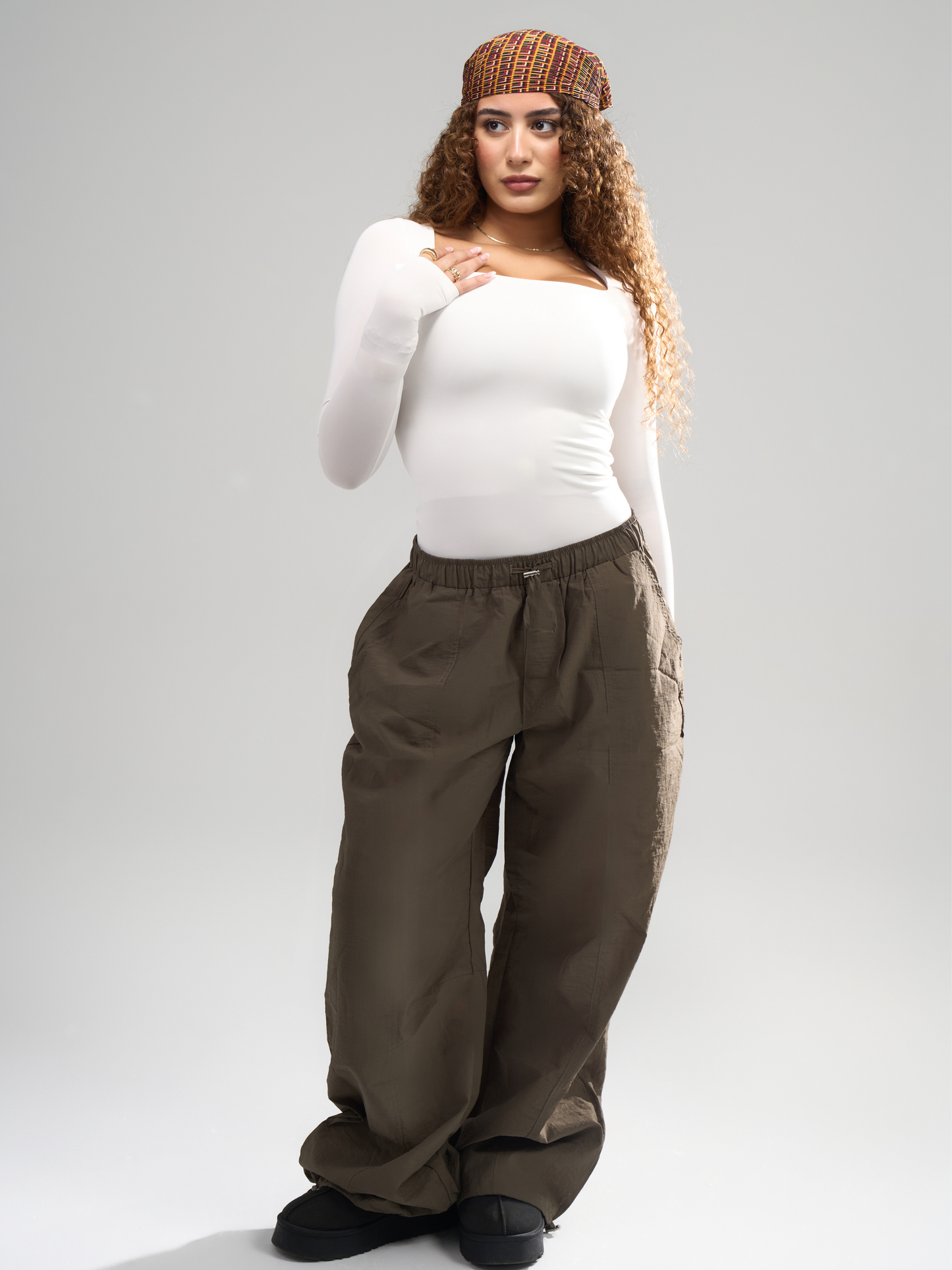 Square Neck Full Sleeve Bodysuit - White