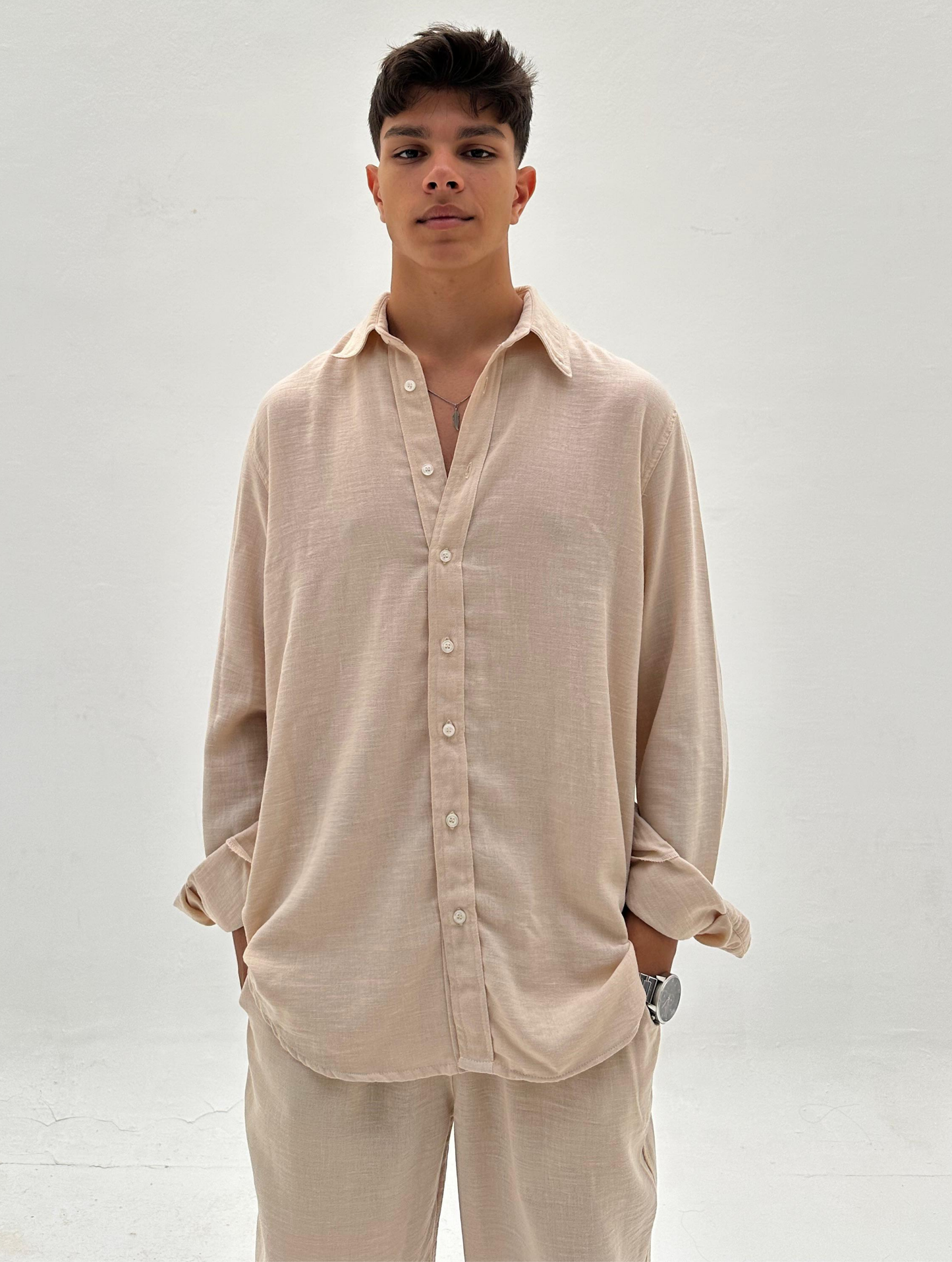 Beige Coastal Pants