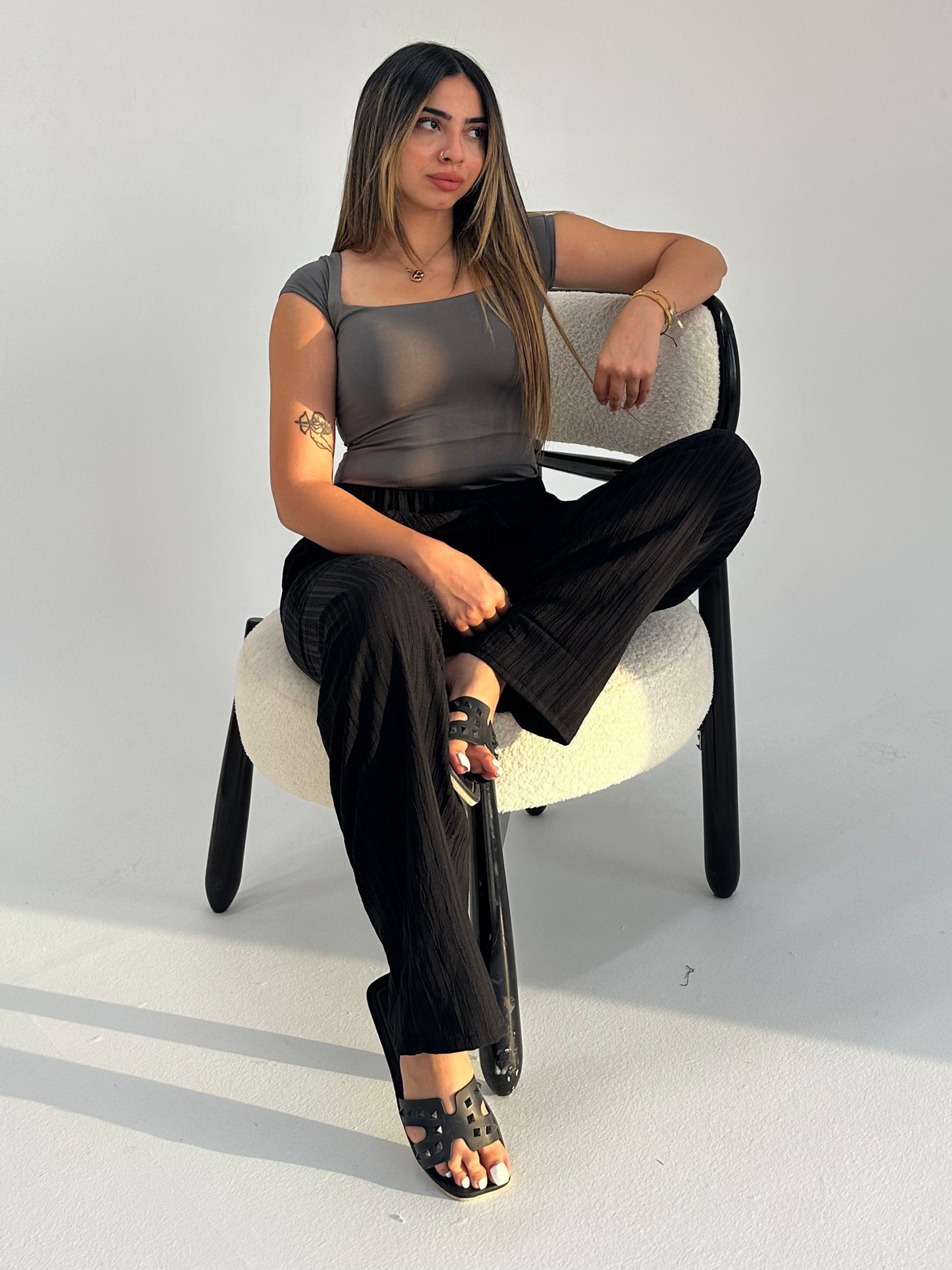 Grey Half Sleeve BodySuit