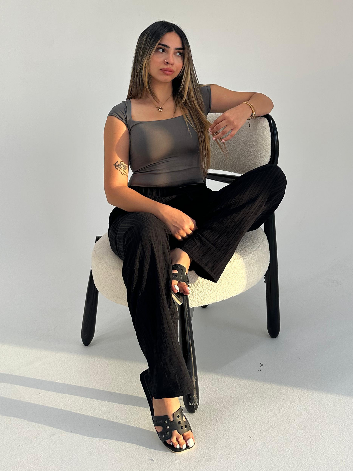 Grey Half Sleeve BodySuit