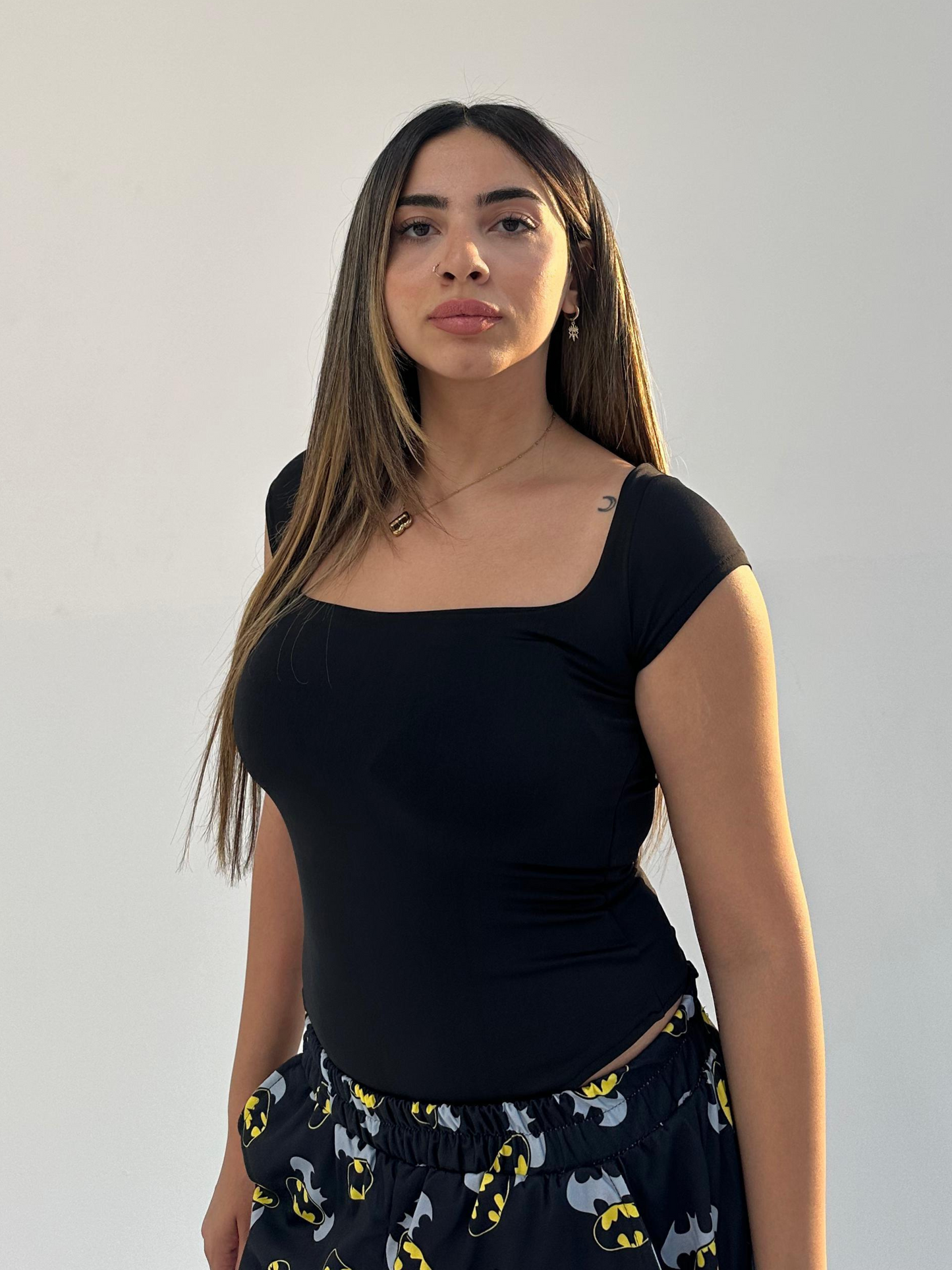 Black Half Sleeve BodySuit