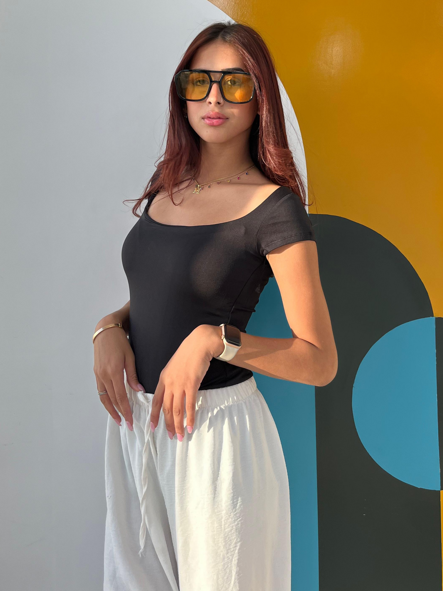 Black Half Sleeve BodySuit