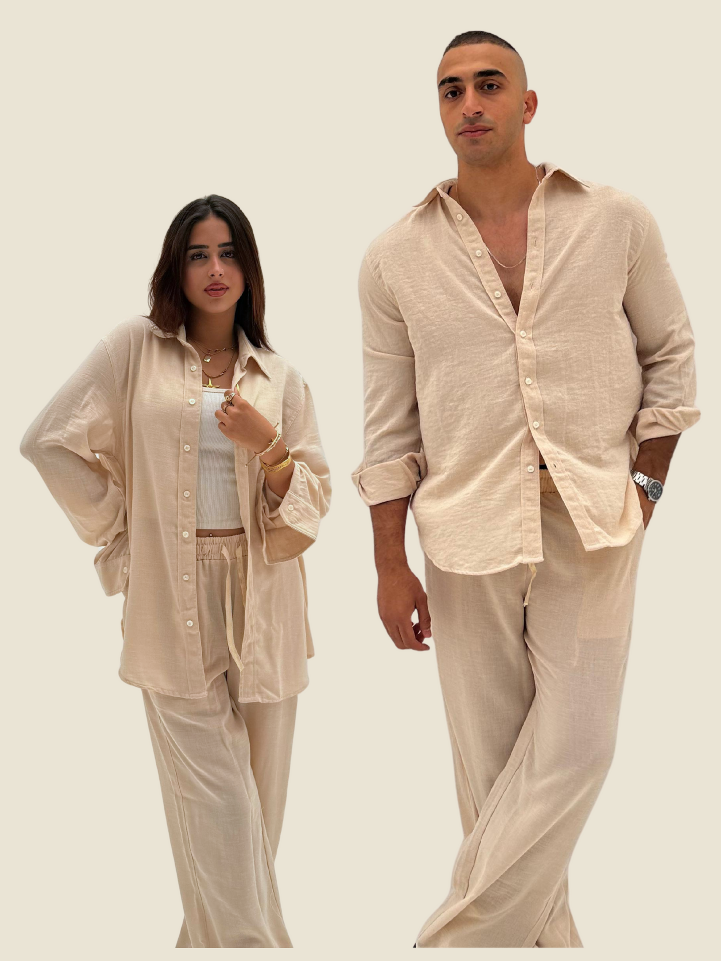 Beige Coastal Pants