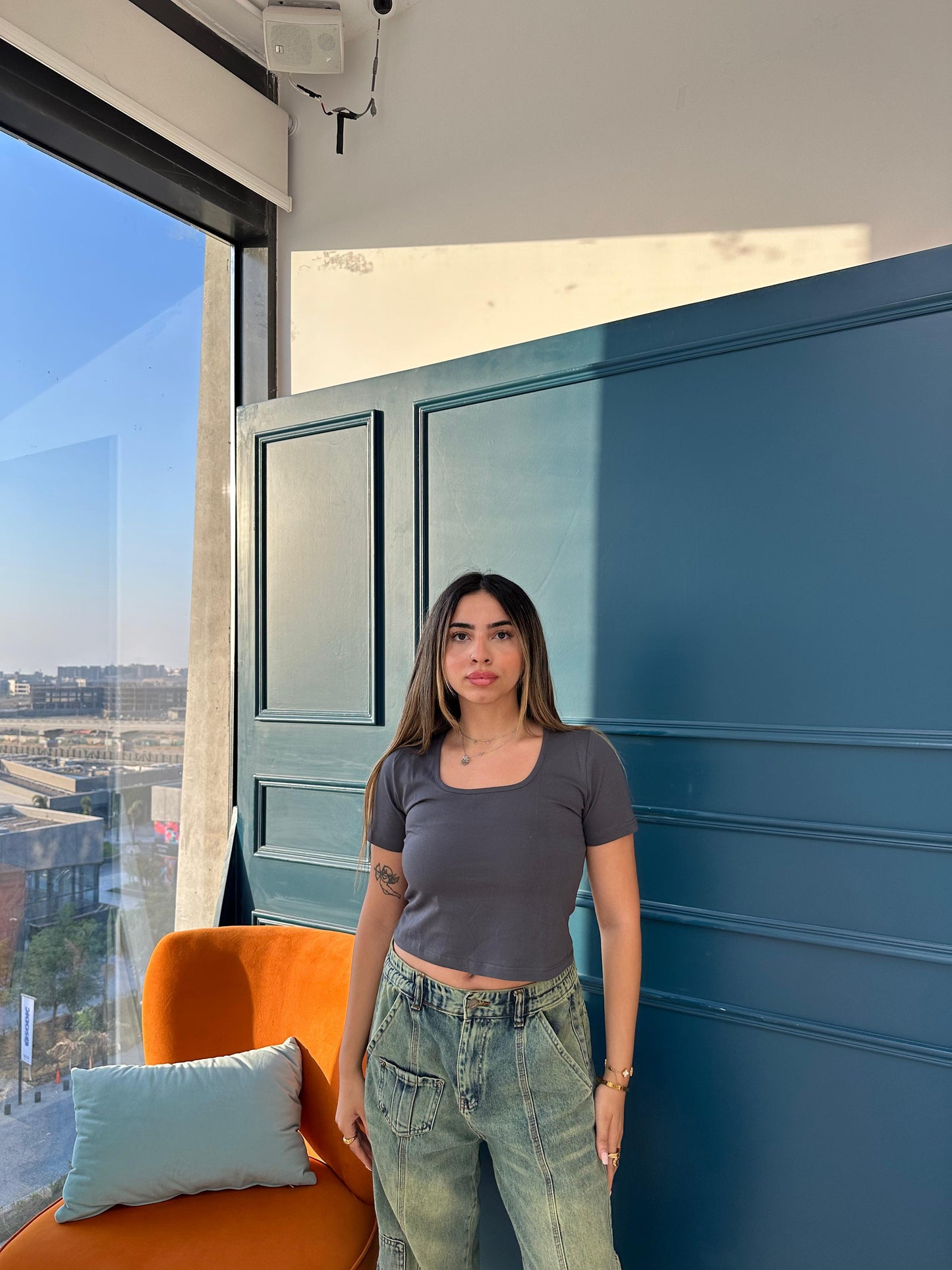 Grey Crop Top