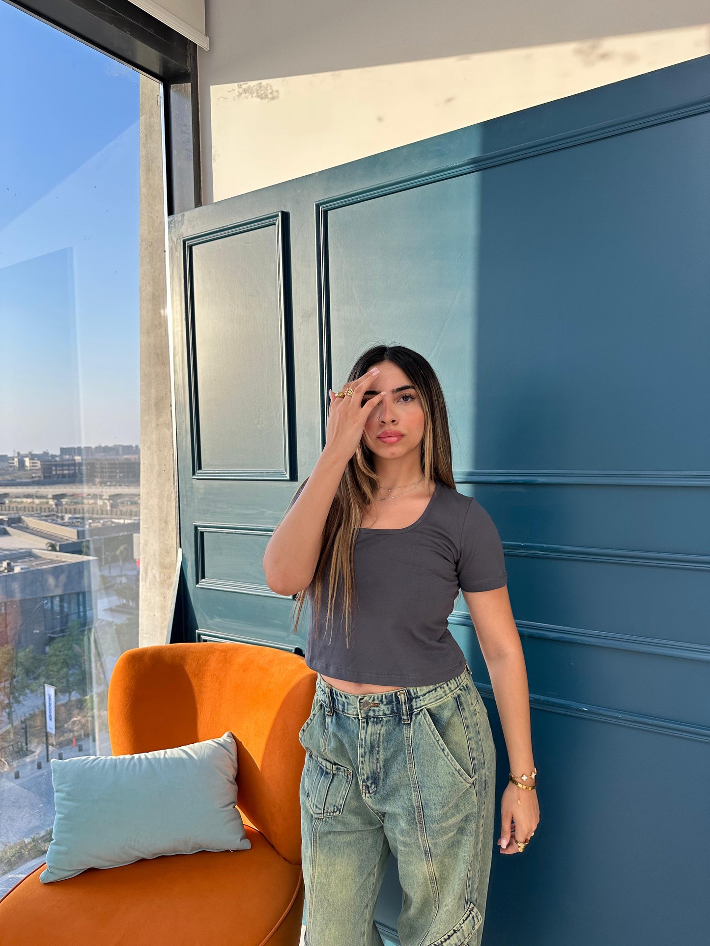 Grey Crop Top