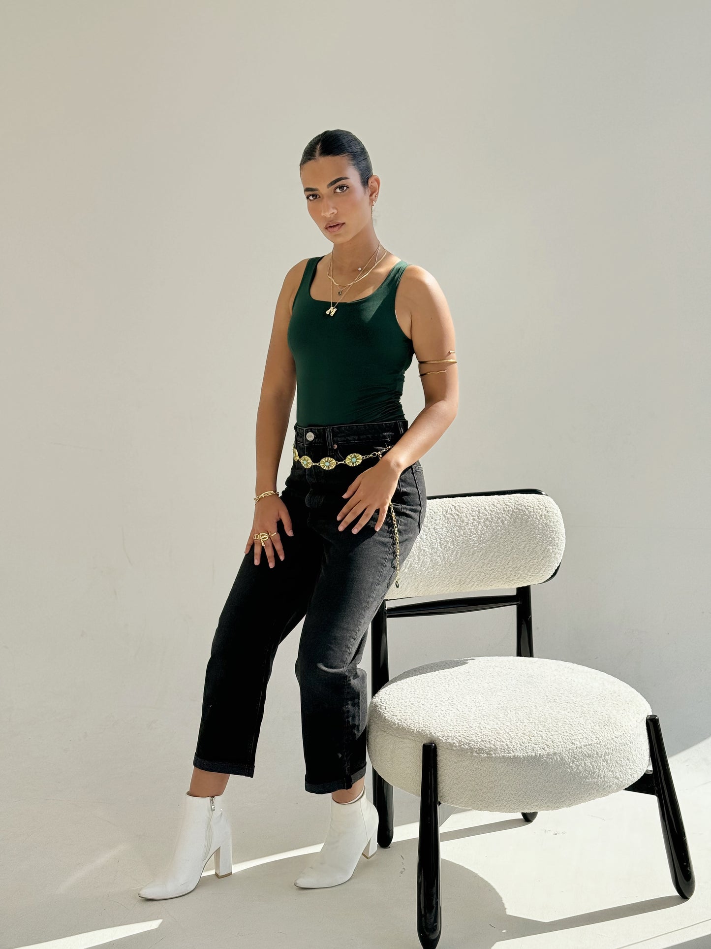 Green Sleek Strap Tank Top