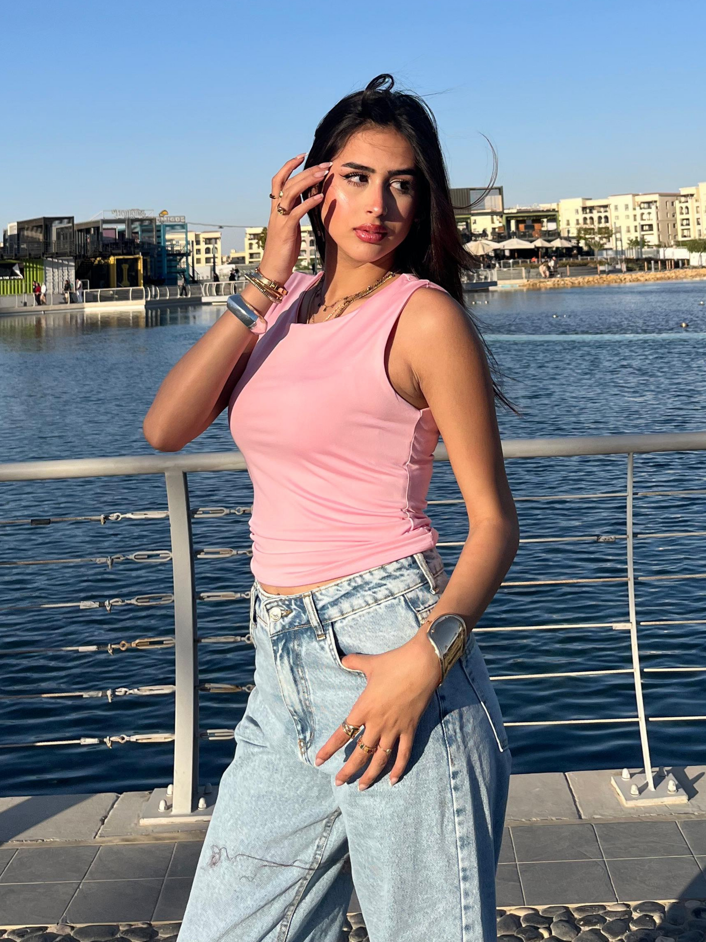 Pink Sleek Strap Tank Top