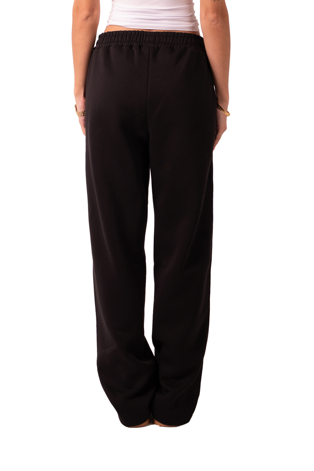 Straight Leg Sweat Pants - Black