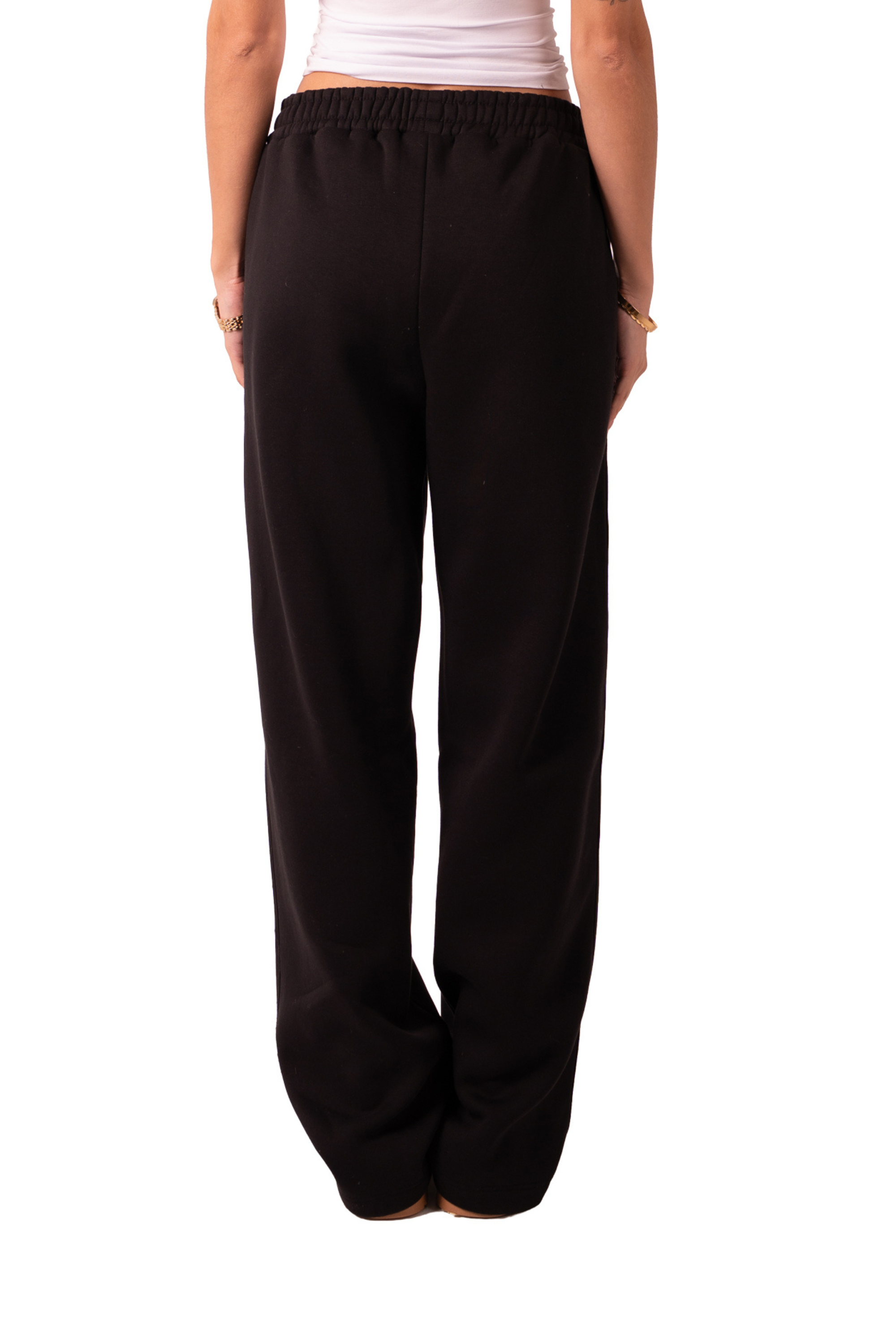 Straight Leg Sweat Pants - Black