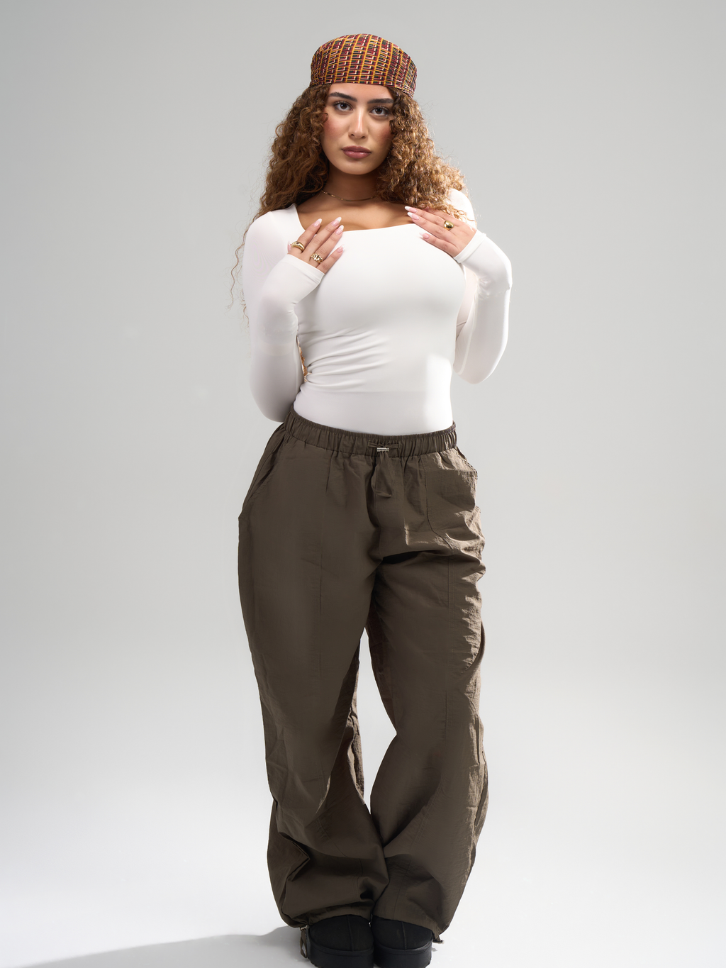 Square Neck Full Sleeve Bodysuit - White