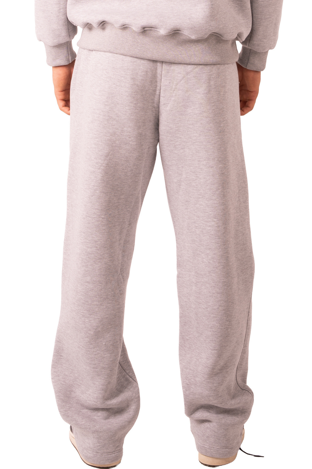 Straight Leg Sweat Pants - Light Grey