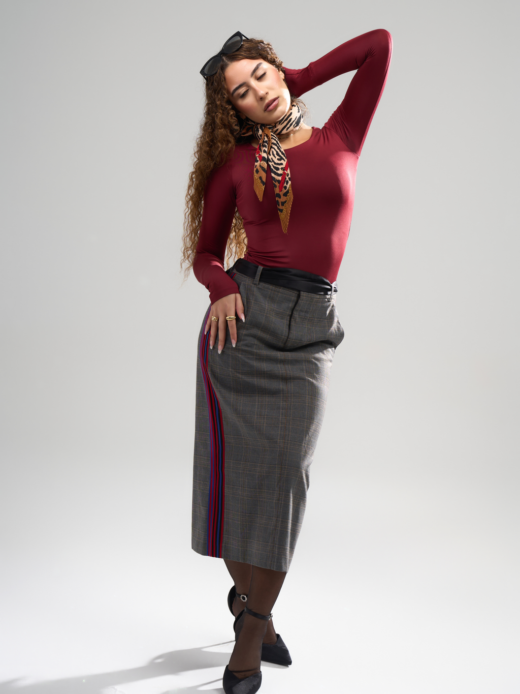 Scoop Neck Top - Burgundy