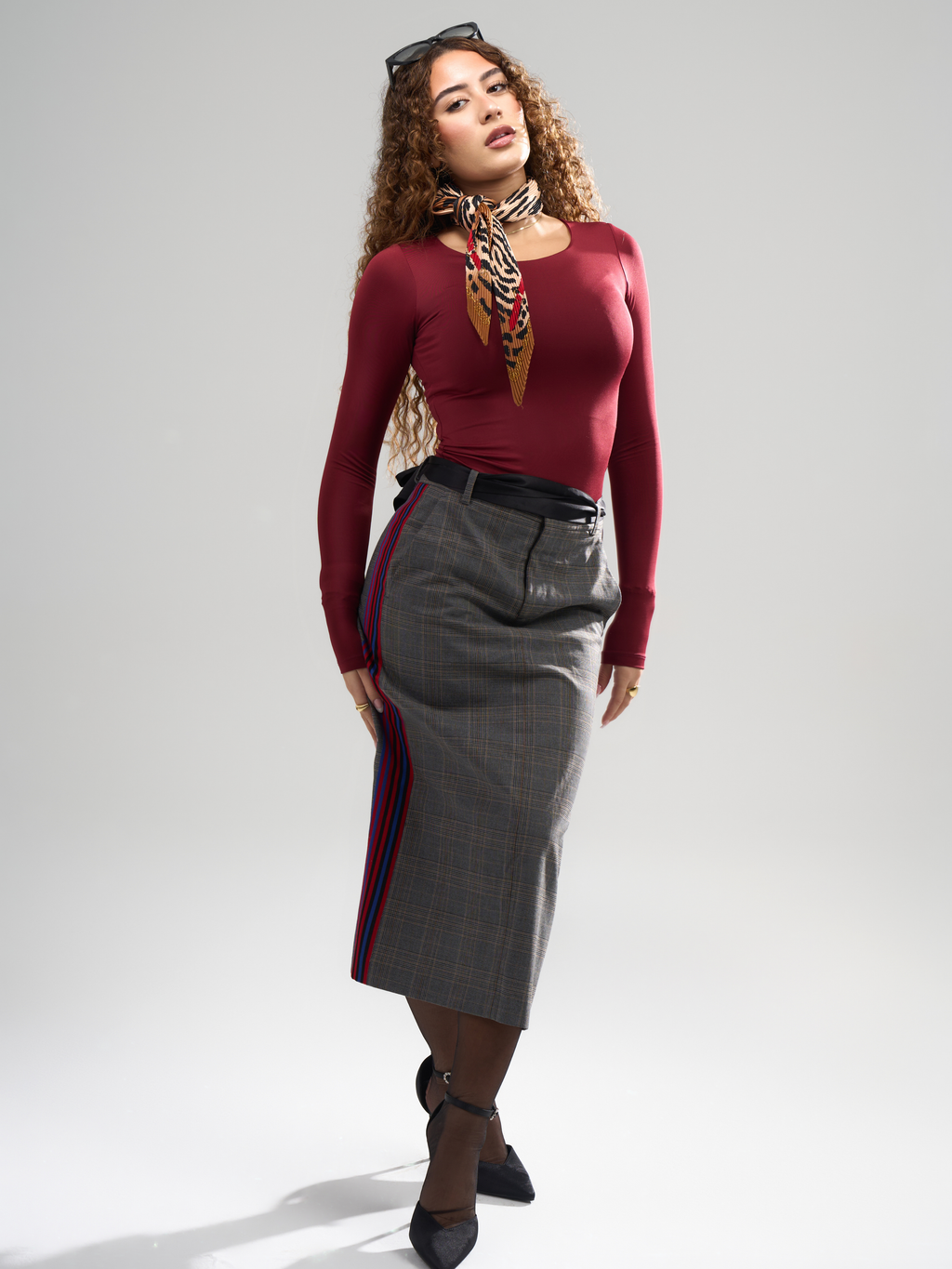 Scoop Neck Top - Burgundy