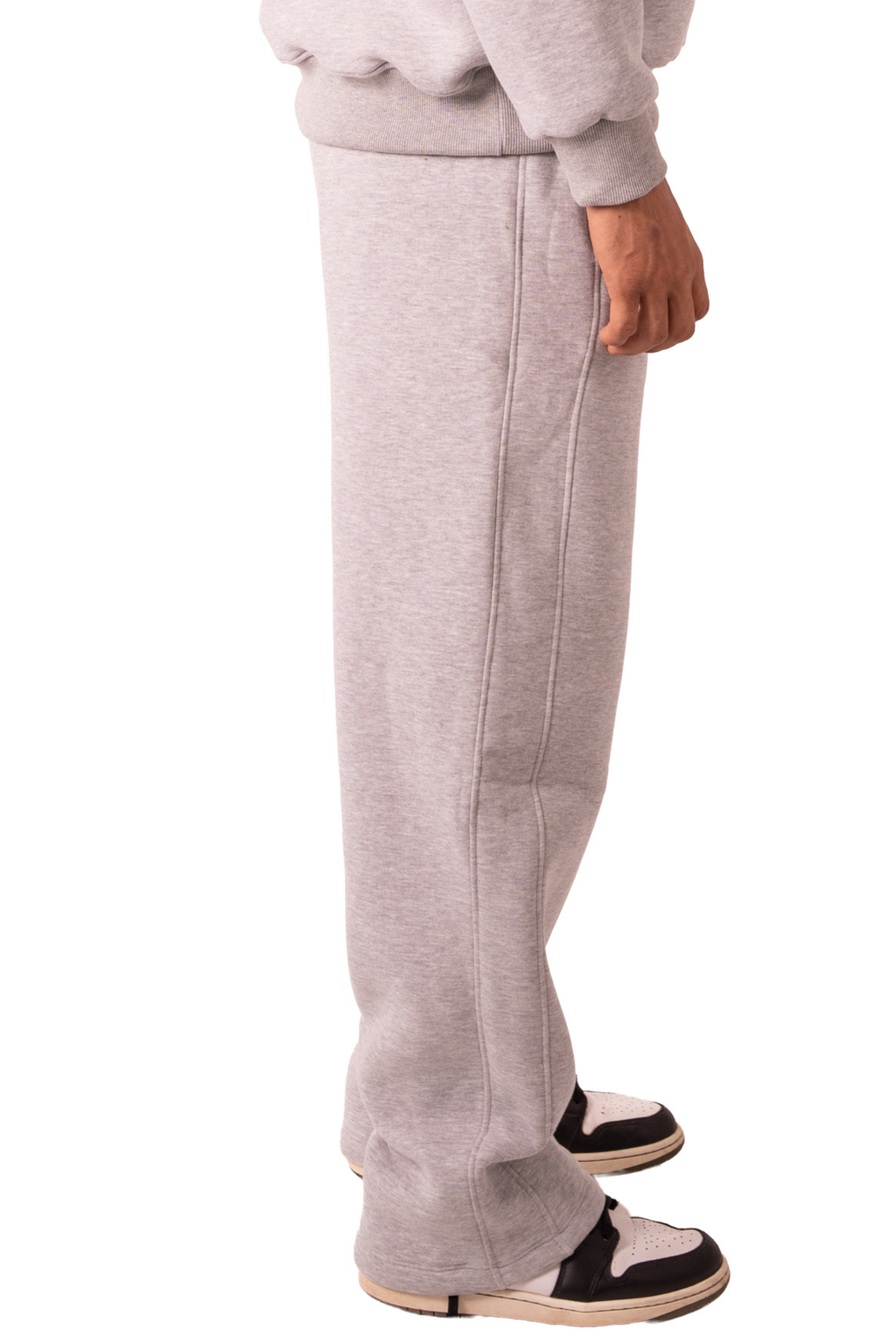 Straight Leg Sweat Pants - Light Grey