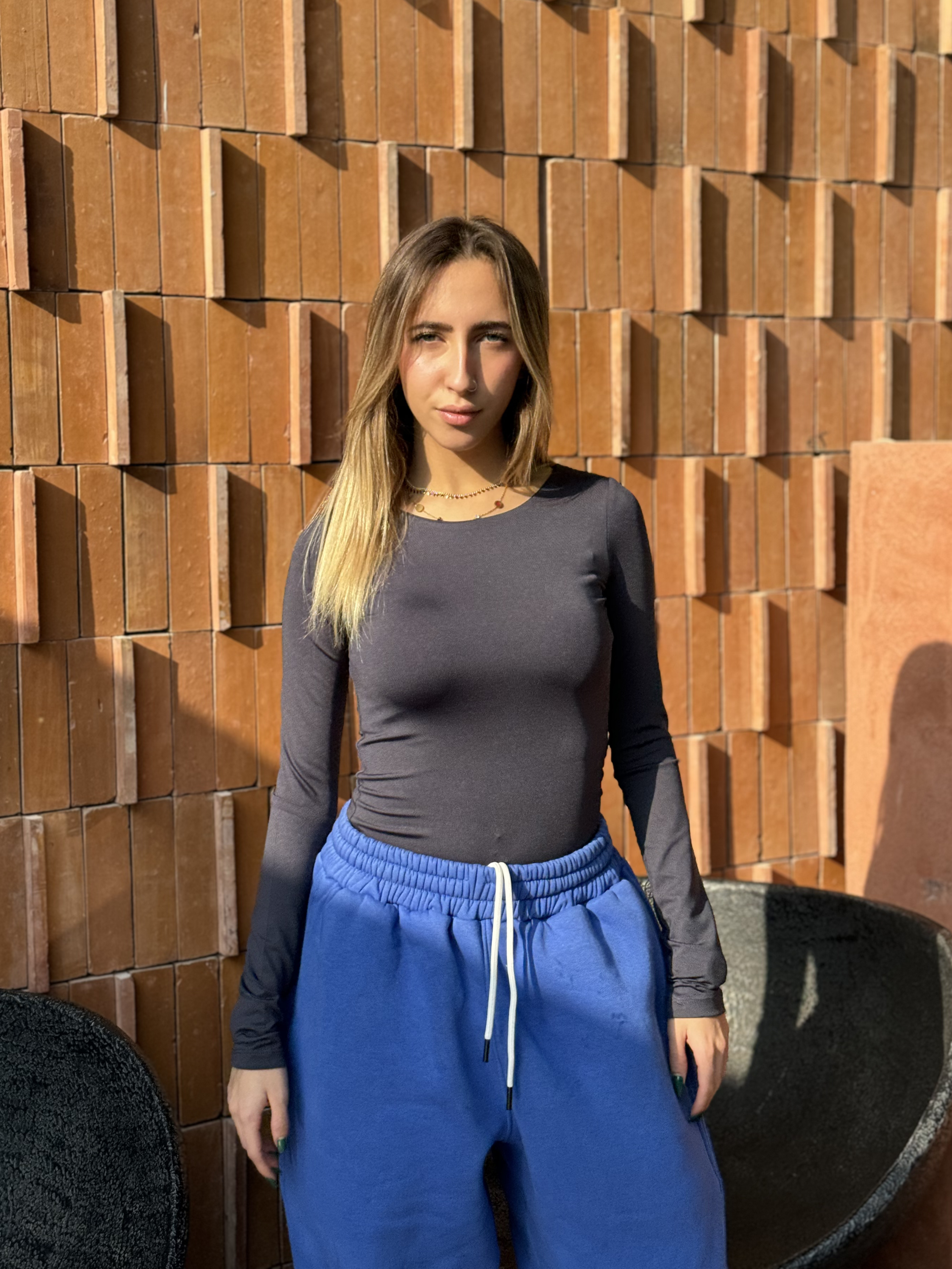 Scoop Neck Top - Dark Grey