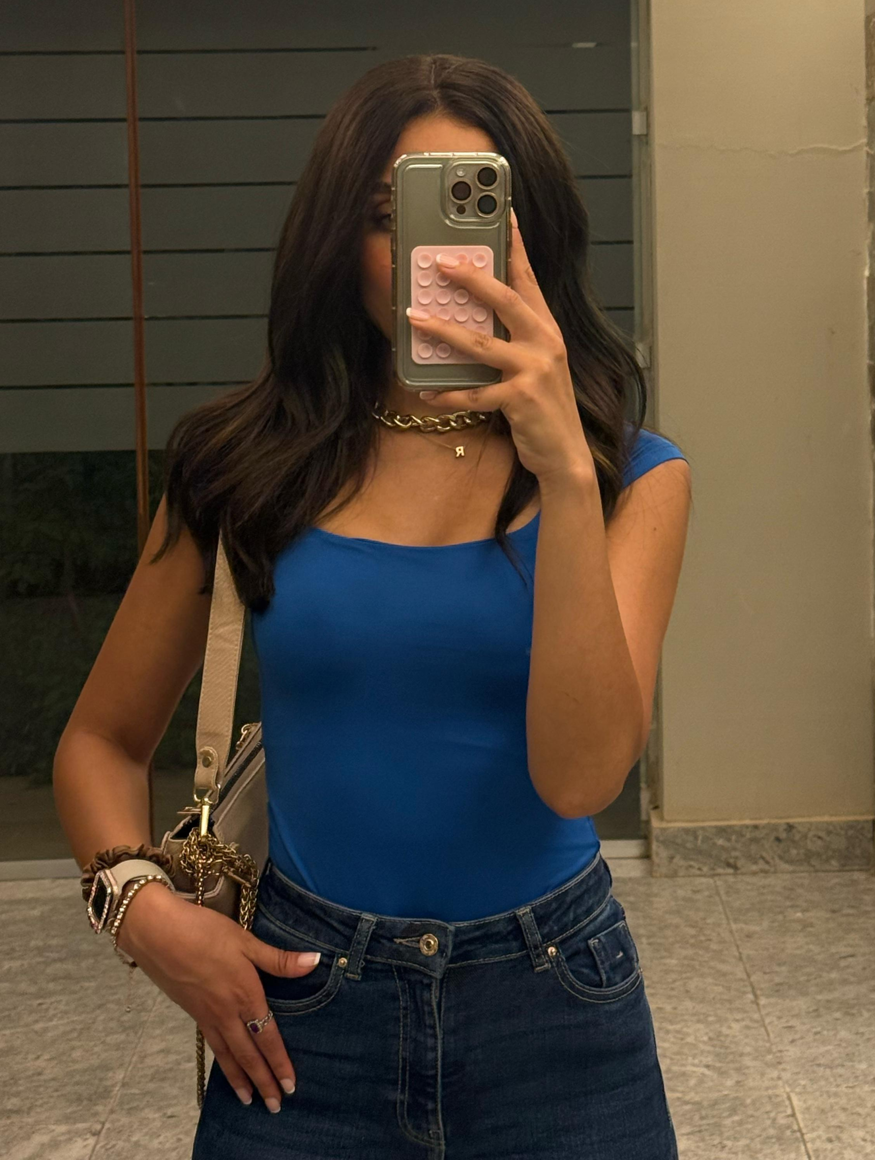 Royal Blue Half Sleeve Body Suit