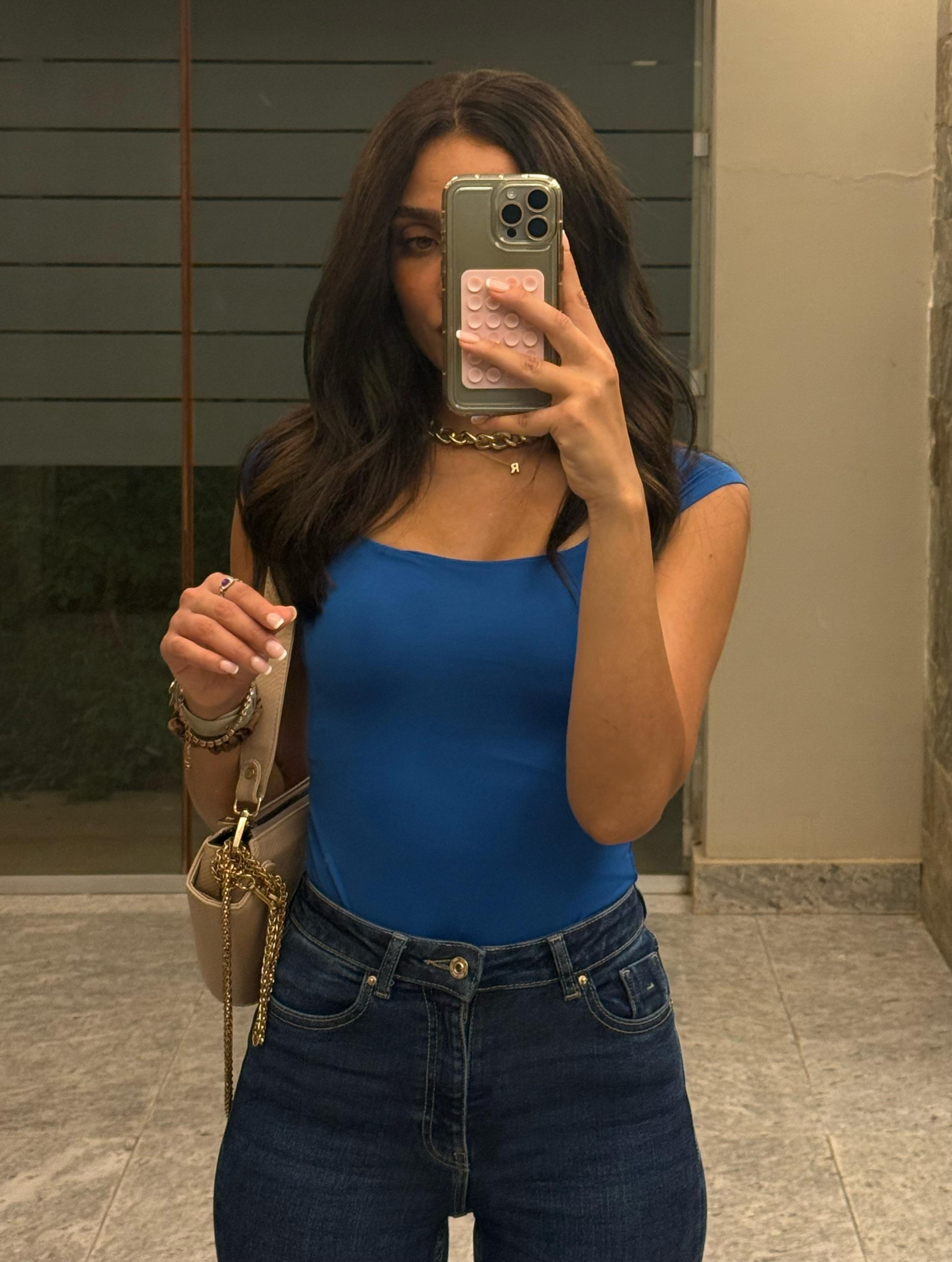 Royal Blue Half Sleeve Body Suit