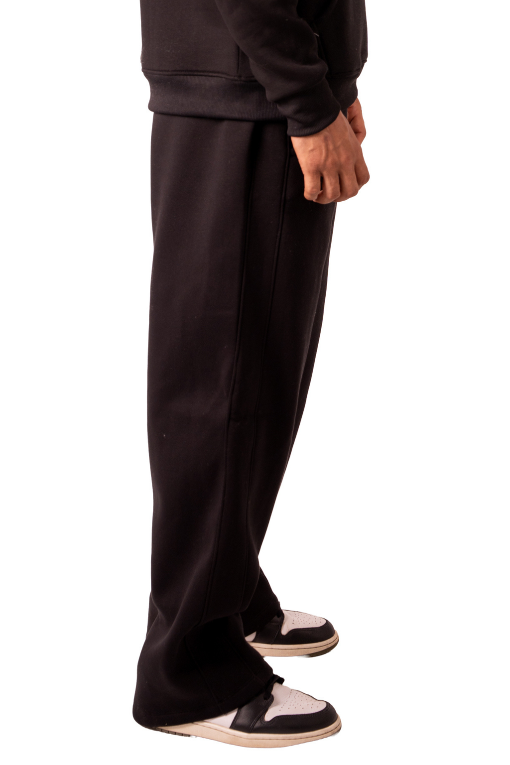 Straight Leg Sweat Pants - Black