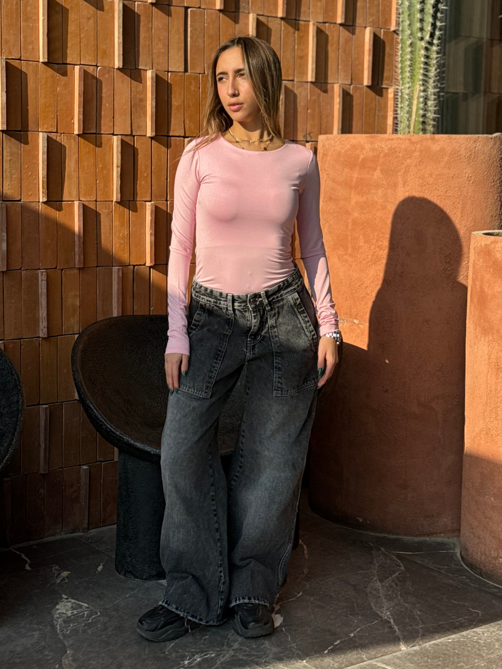 Scoop Neck Top - Pink