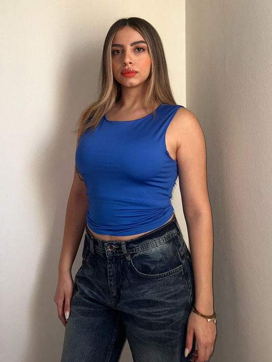 Royal Blue Sleek Strap Tank Top