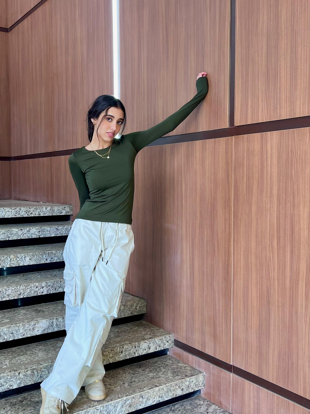 Scoop Neck Top - Olive