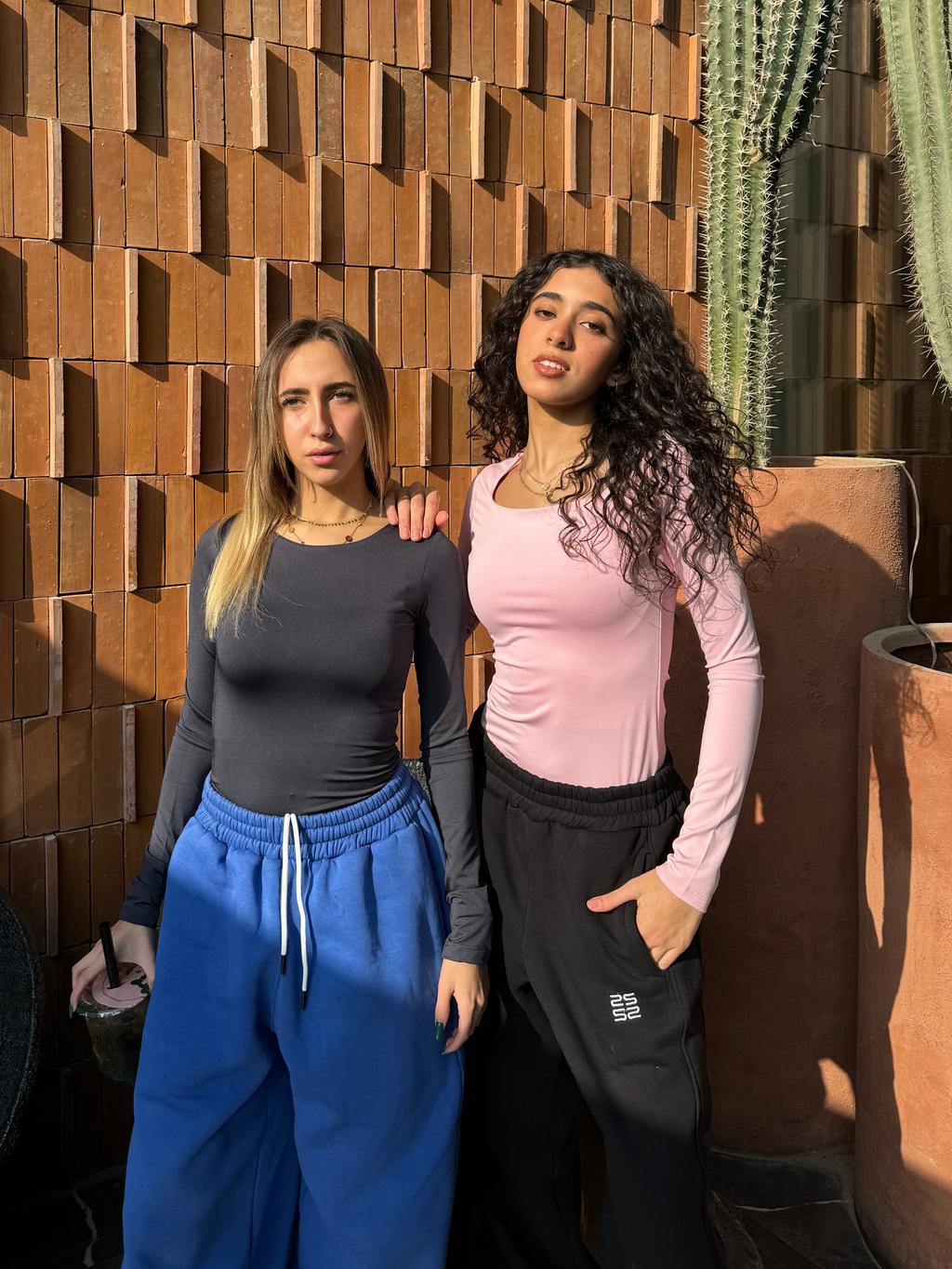 Square Neck Full Sleeve Bodysuit - Pink