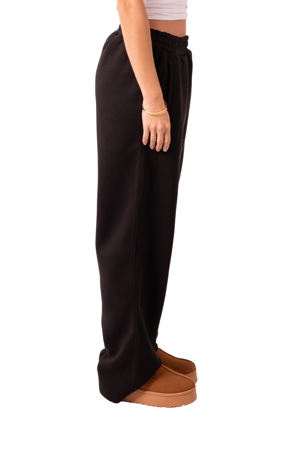 Straight Leg Sweat Pants - Black