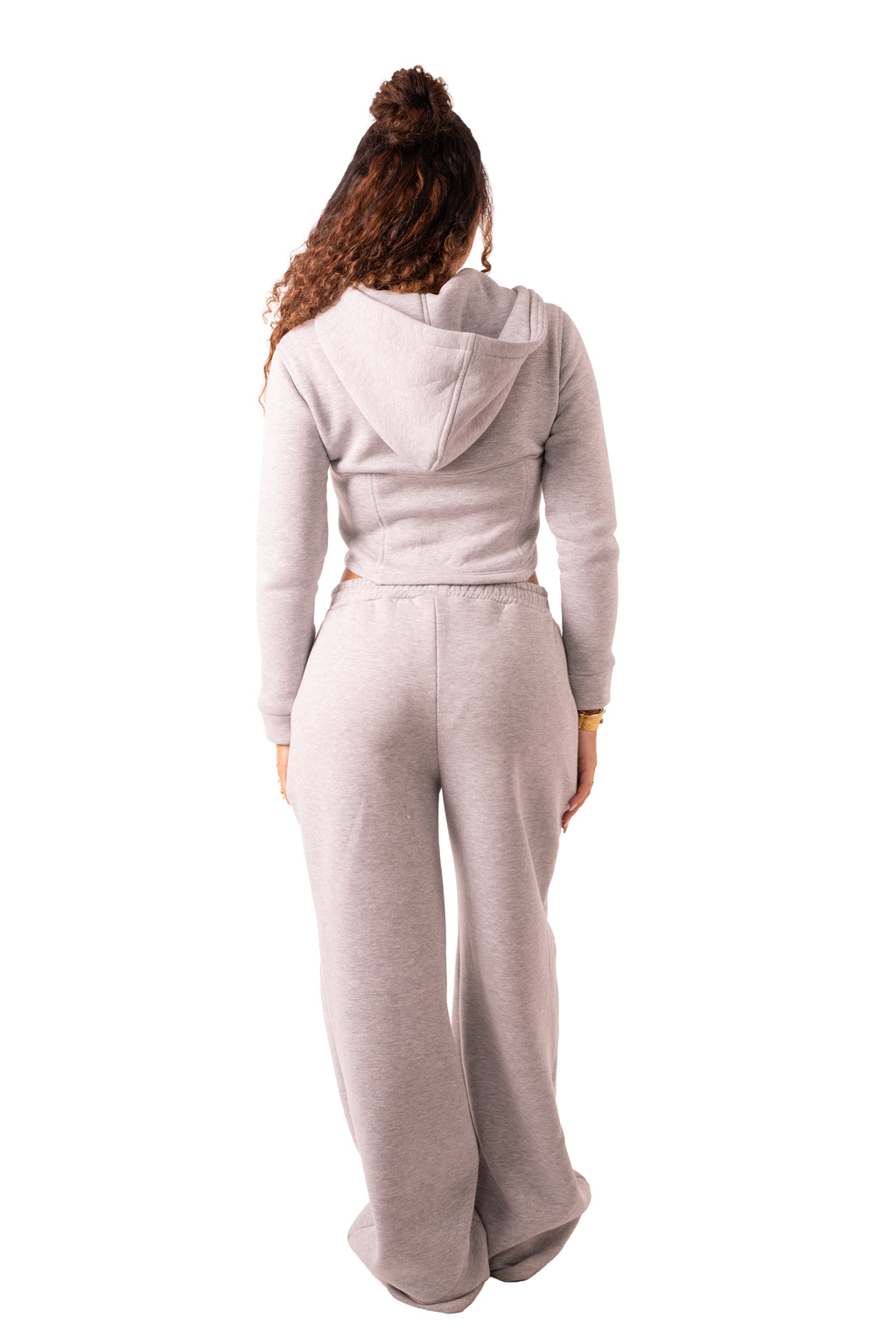 Corsage Zip Up Hoodie - Light Grey