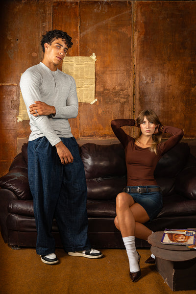 Henley Tshirt - Light Grey