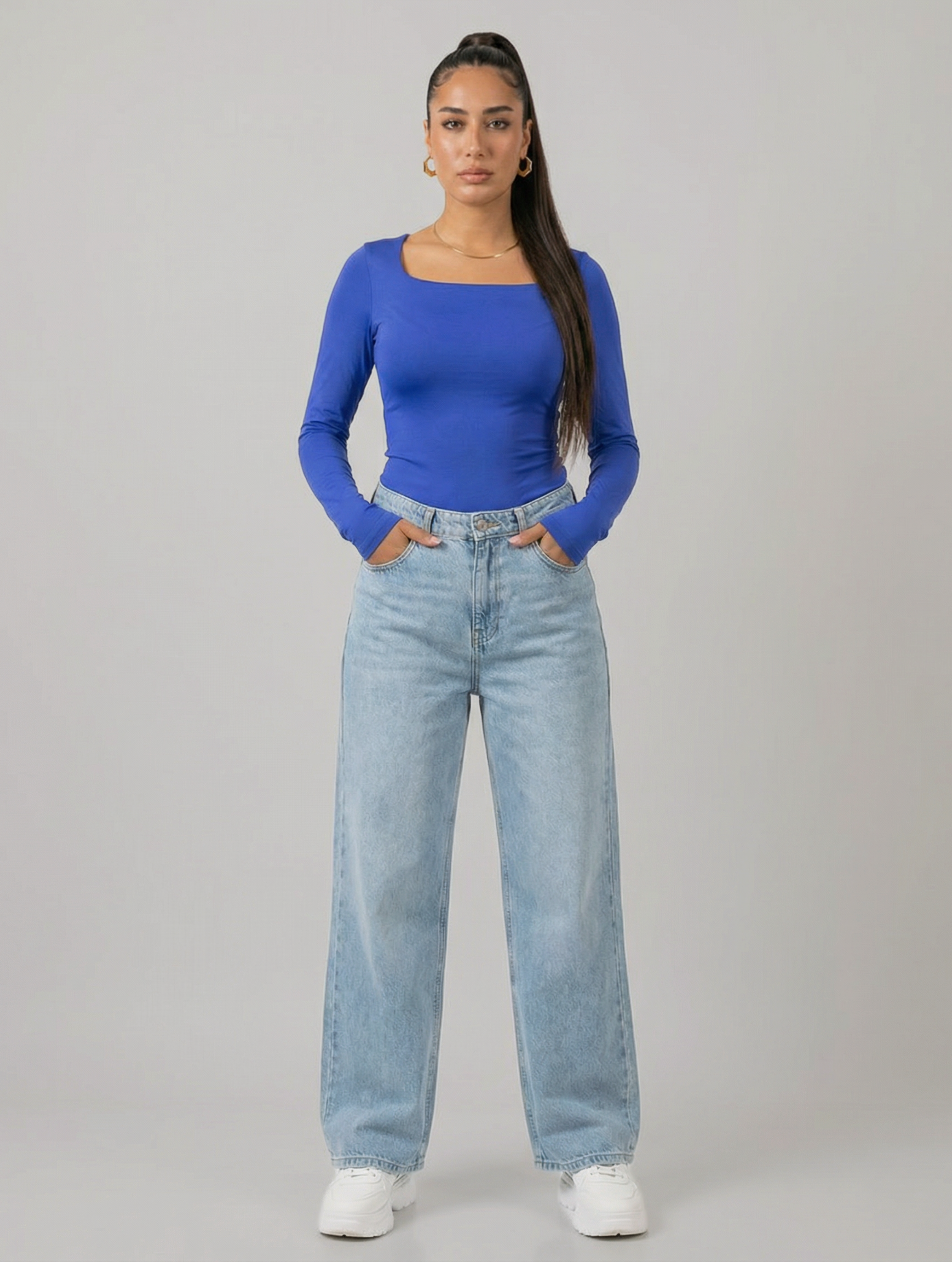 Square Neck Full Sleeve Bodysuit