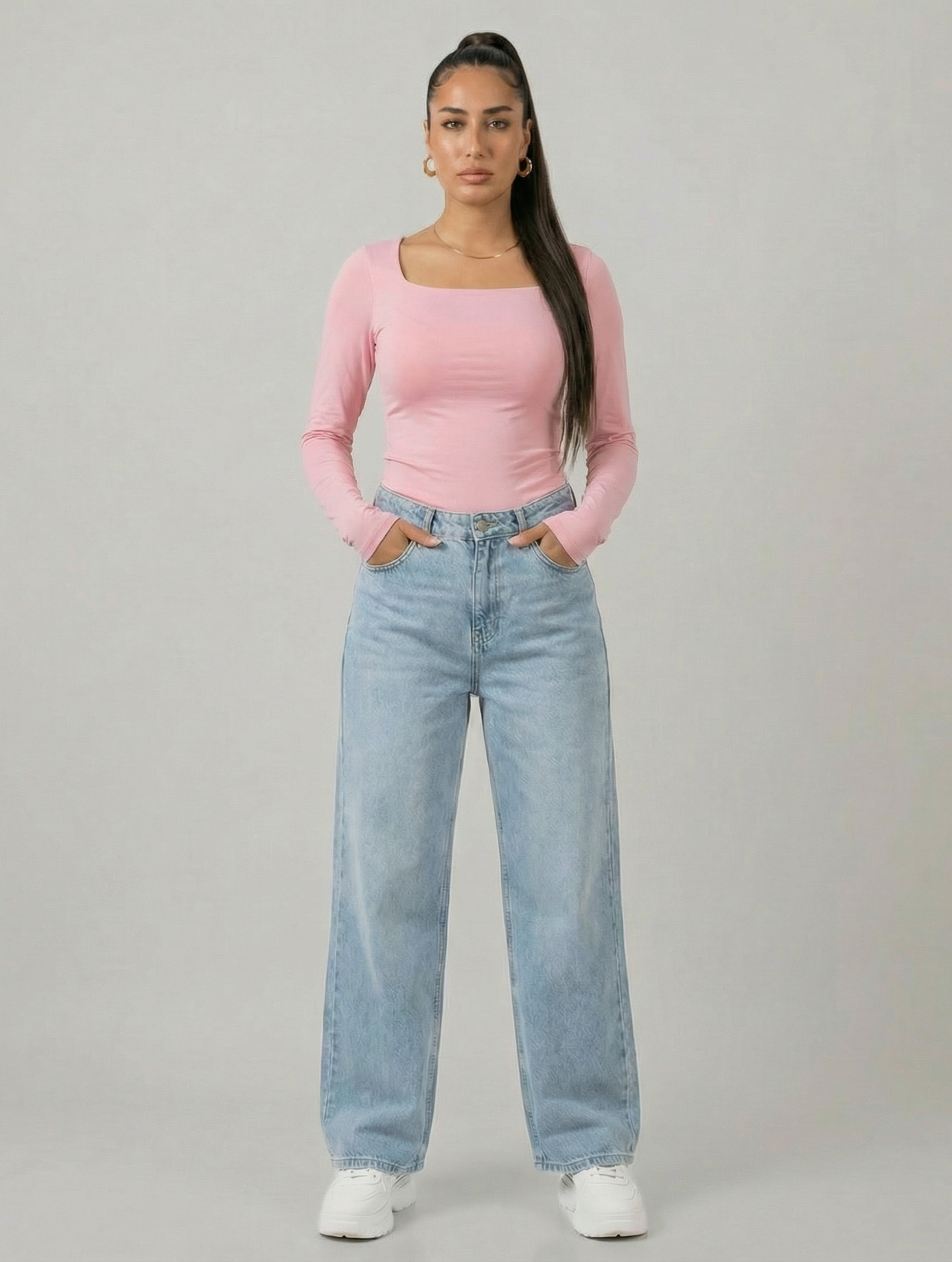 Square Neck Full Sleeve Bodysuit