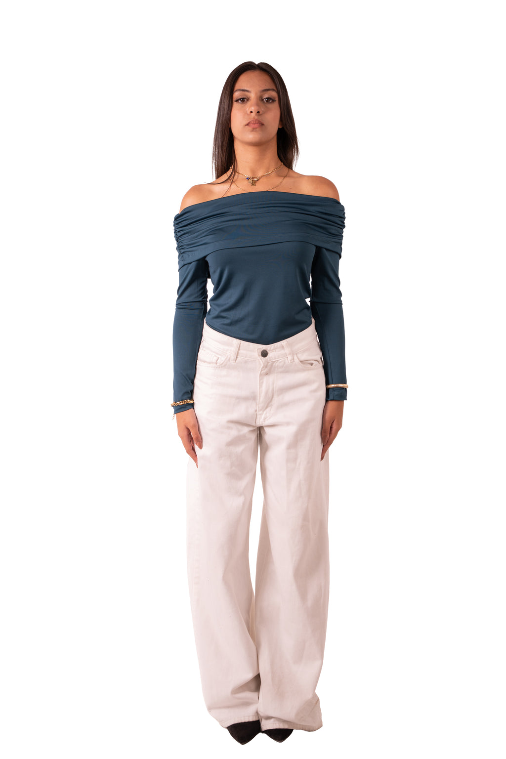 Off Shoulder Top - Emerald Green