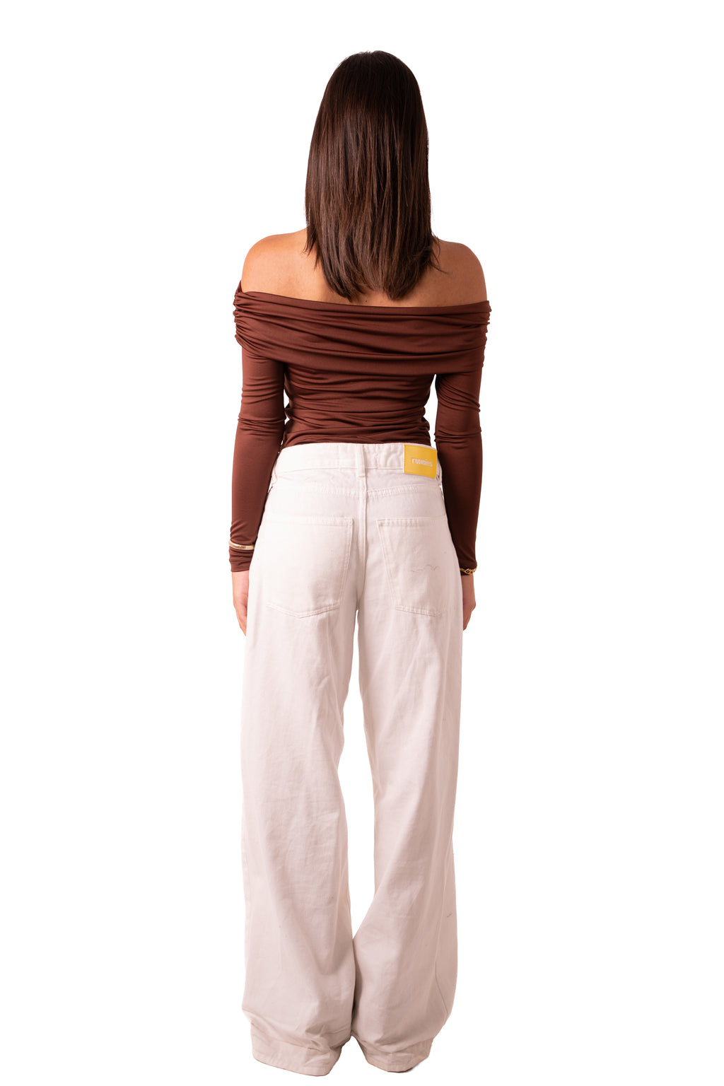 Off Shoulder Top - Brown