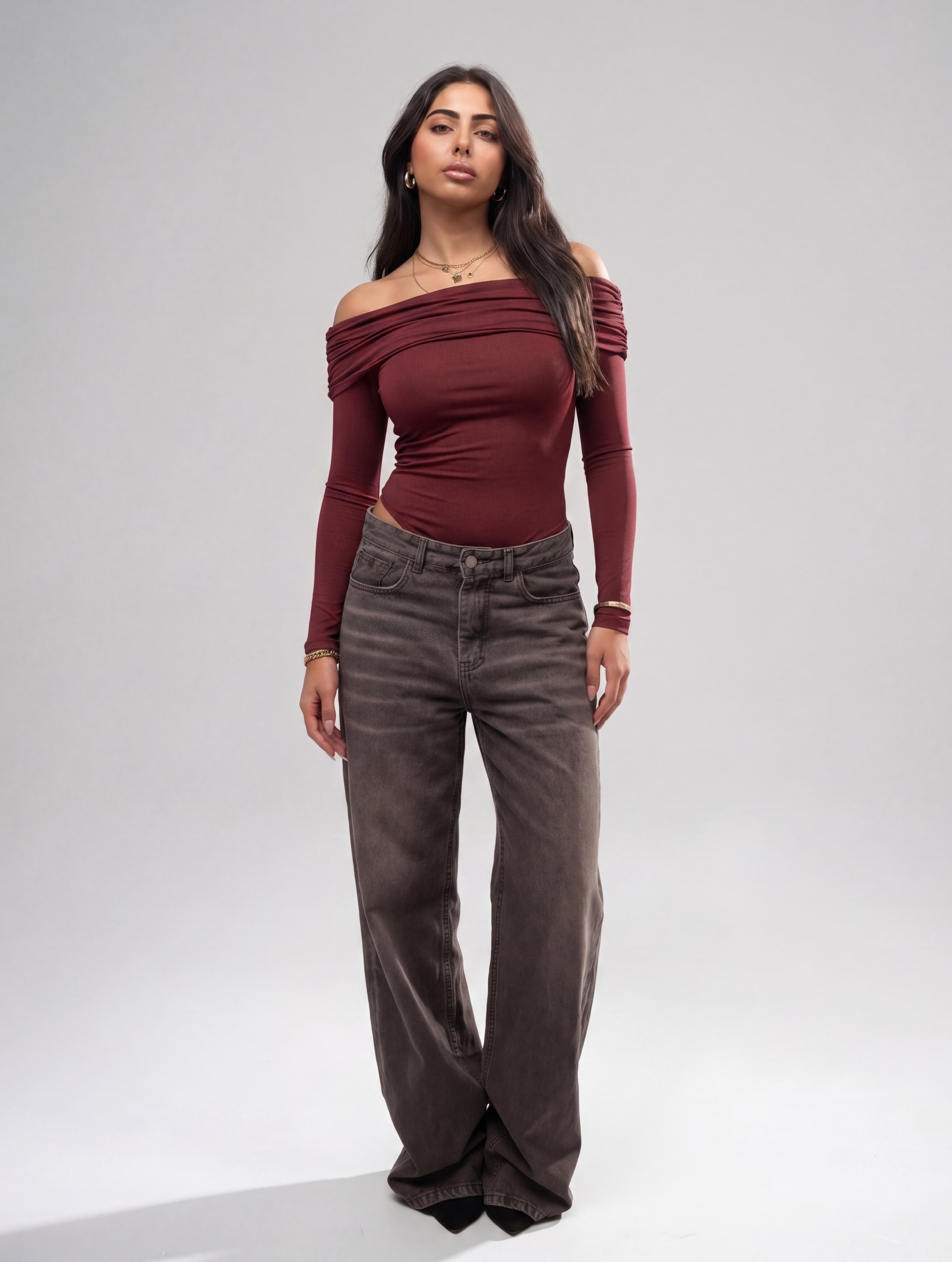 Off Shoulder Full Sleeve Top