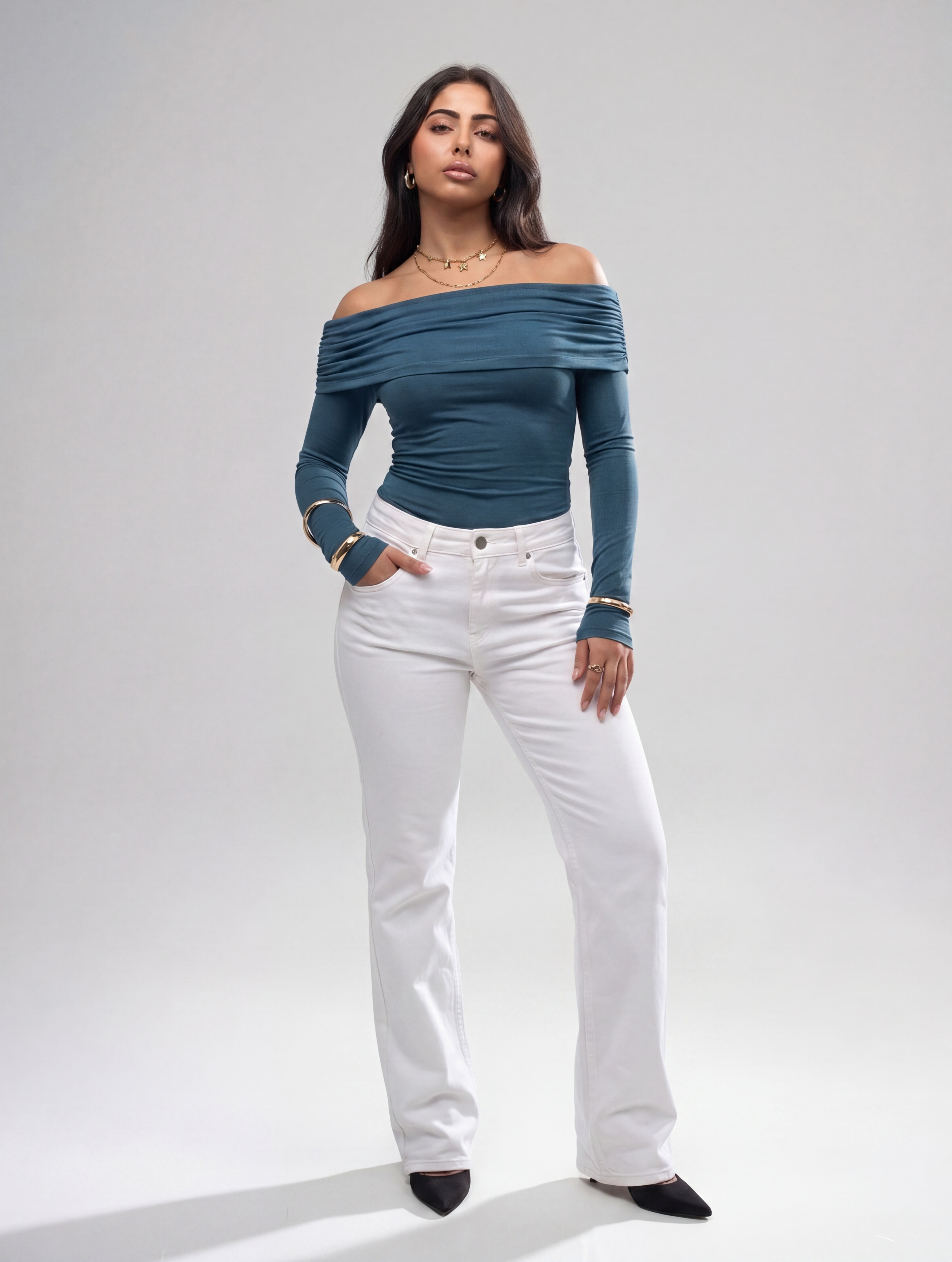 Off Shoulder Full Sleeve Top