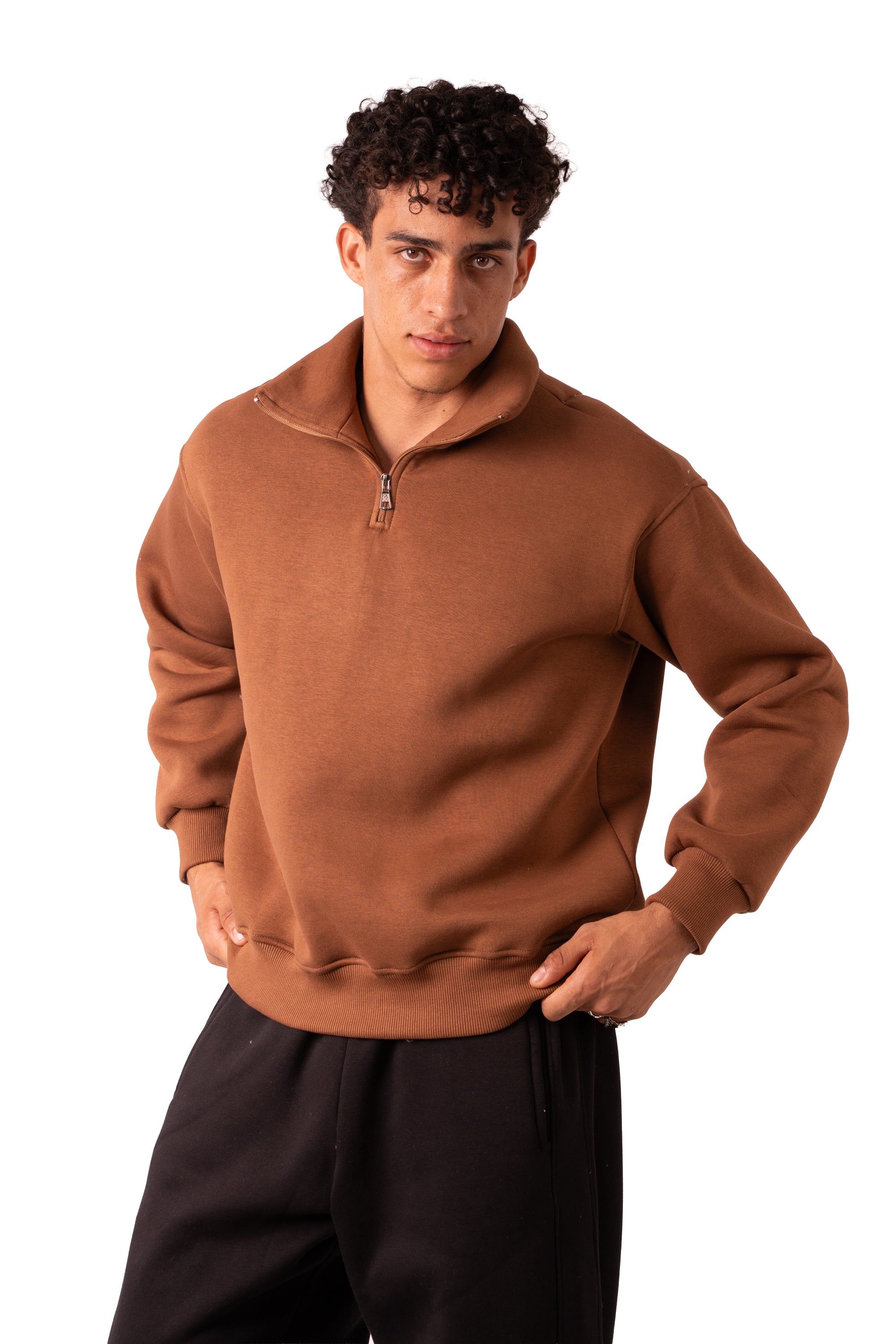Quarter Zip - Cocoa Brown