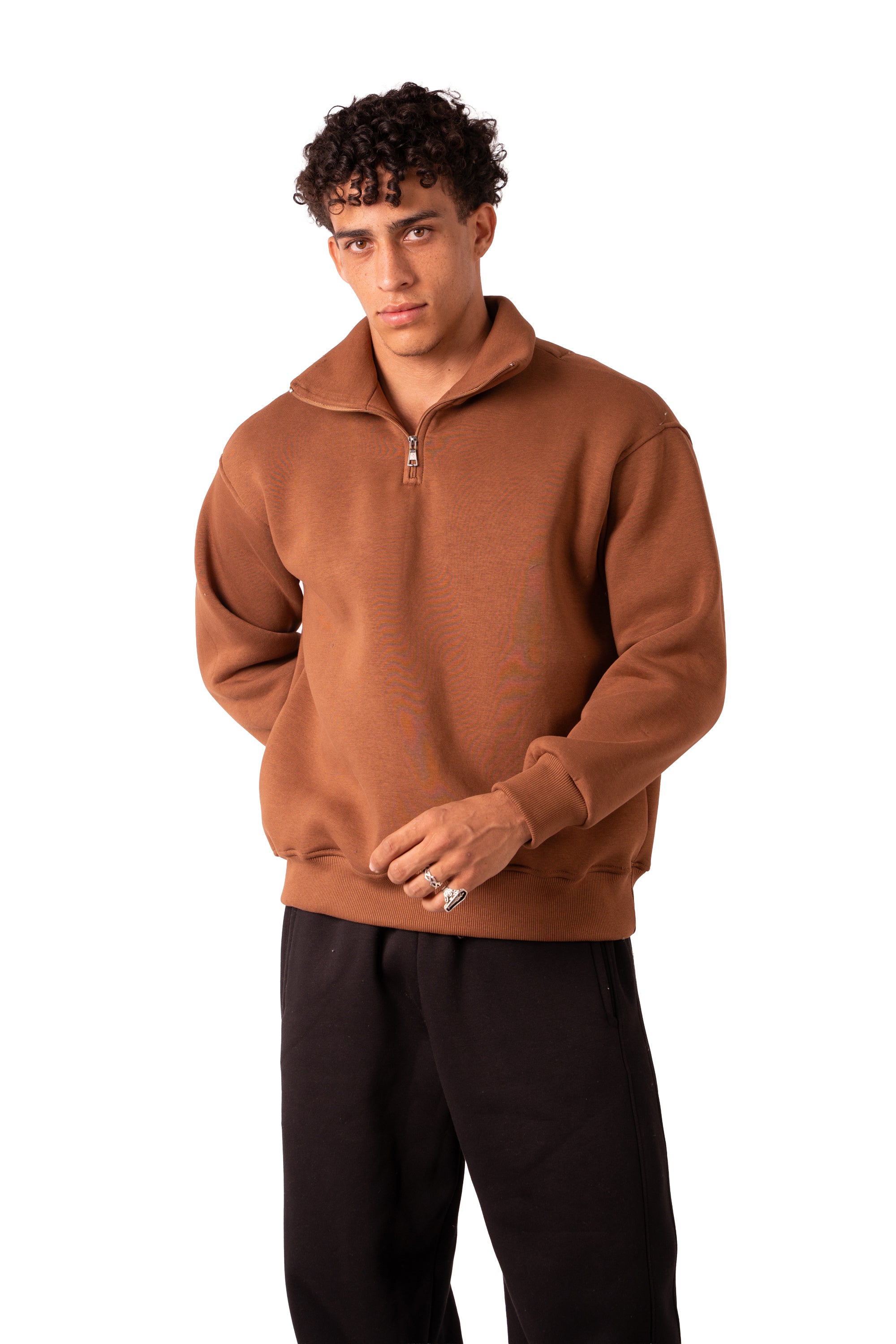 Quarter Zip - Cocoa Brown