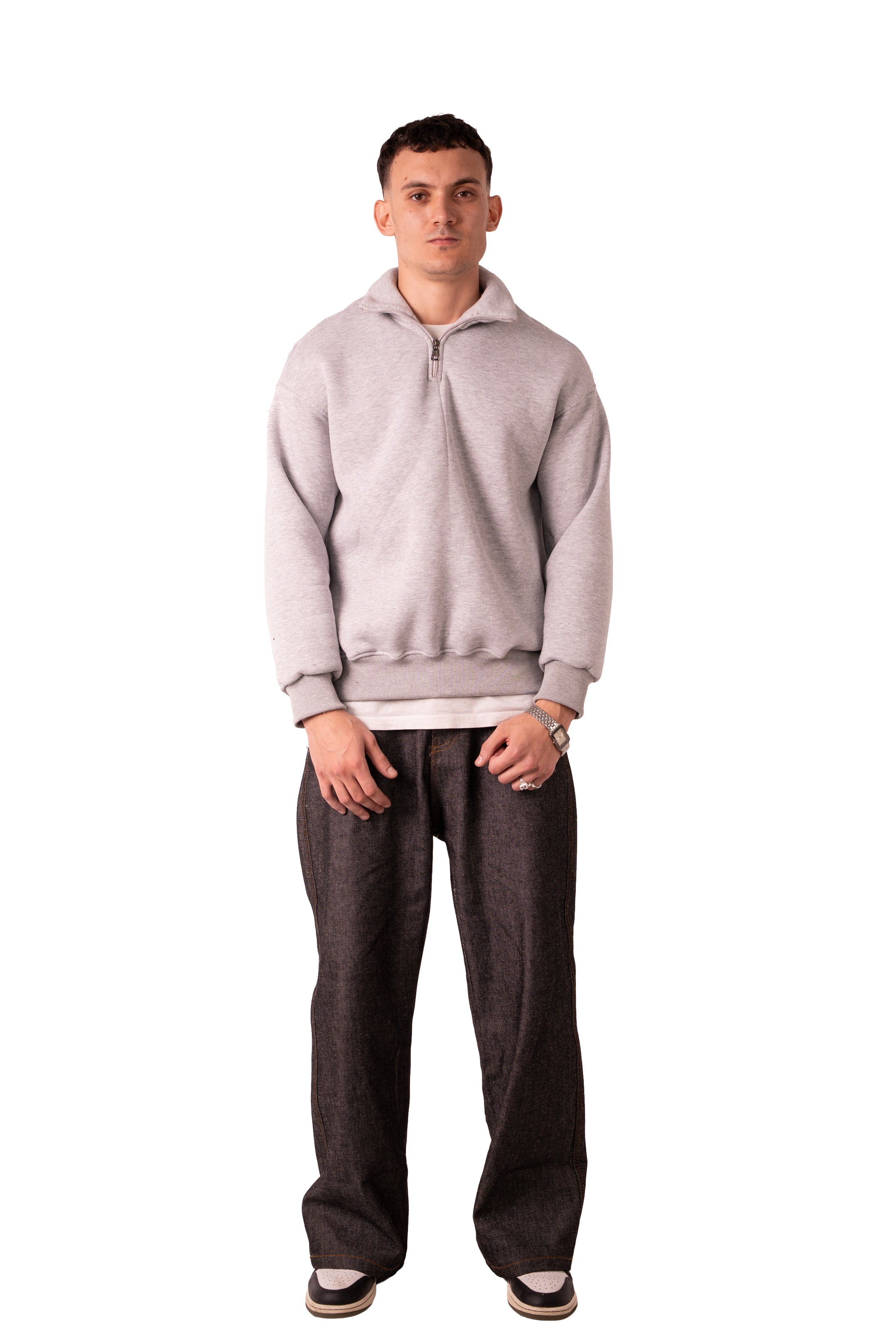 Quarter Zip - Light Grey