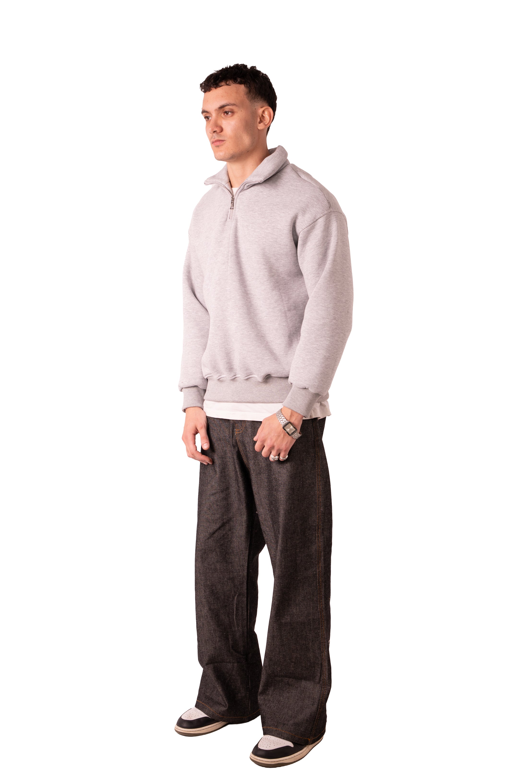 Quarter Zip - Light Grey