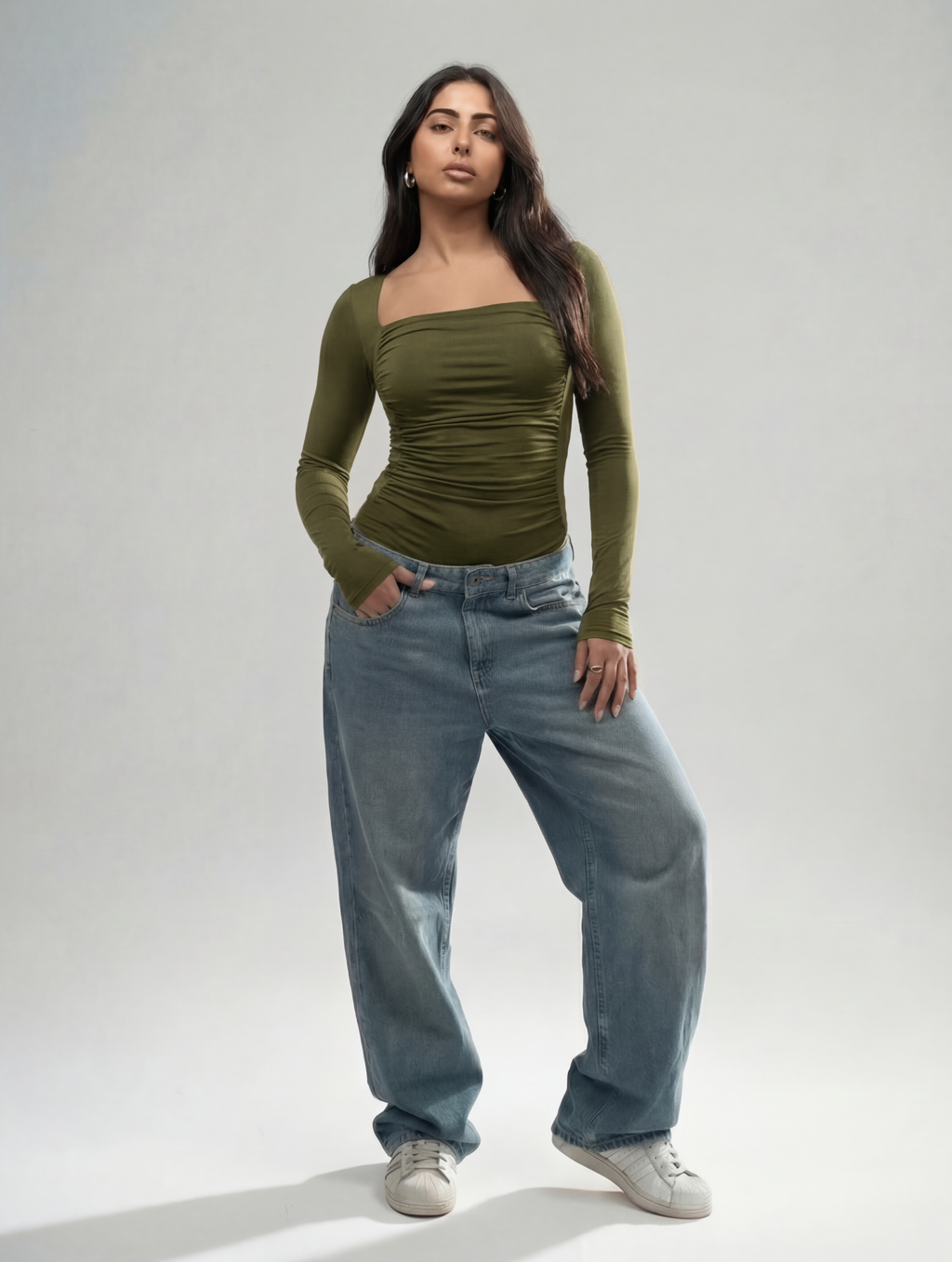 Rushed Square Neck Top