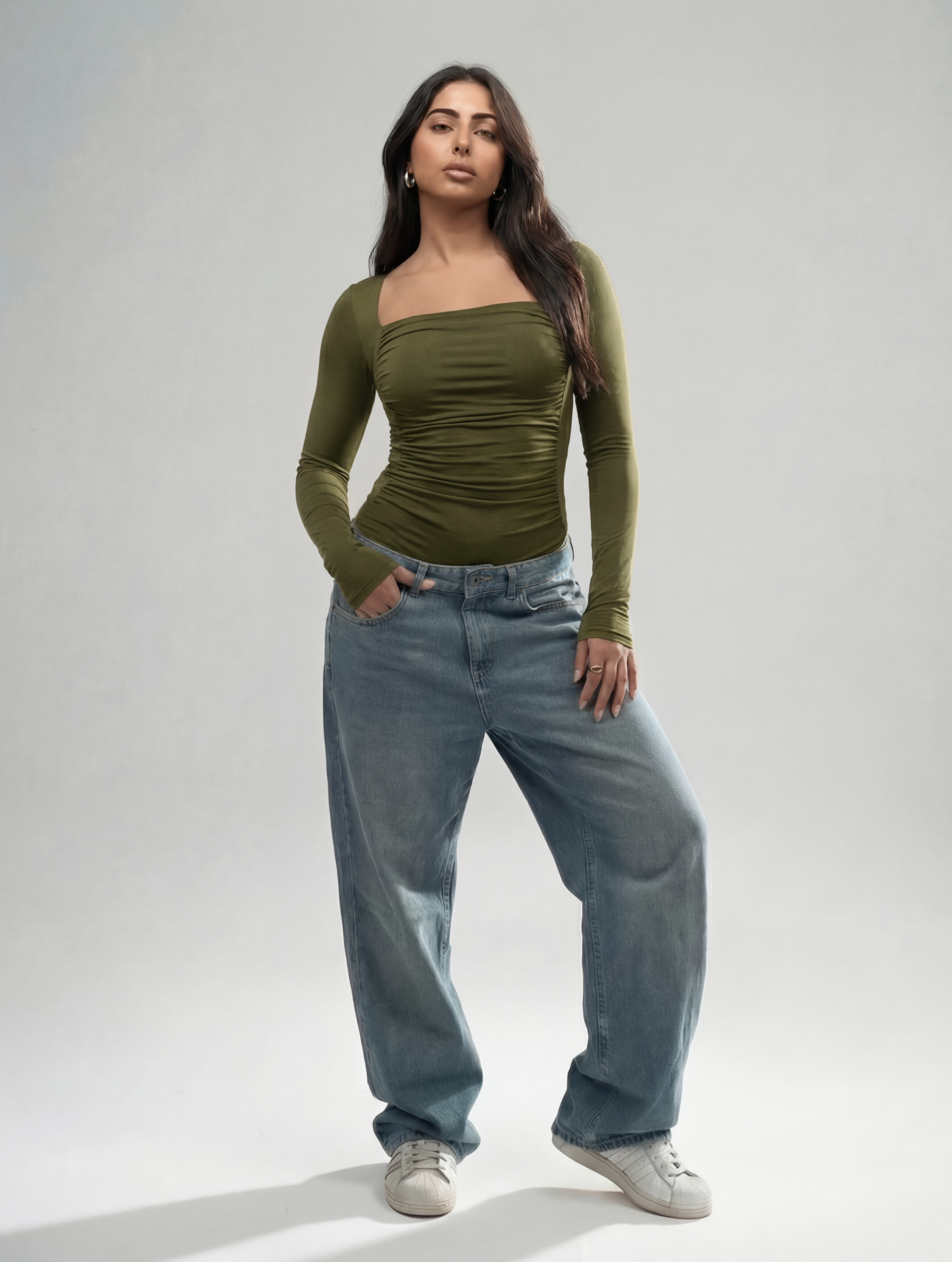 Rushed Square Neck Top