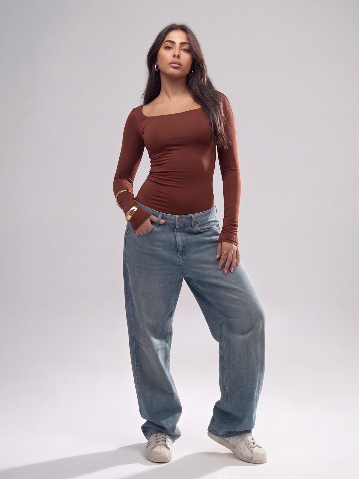 Square Neck Full Sleeve Bodysuit