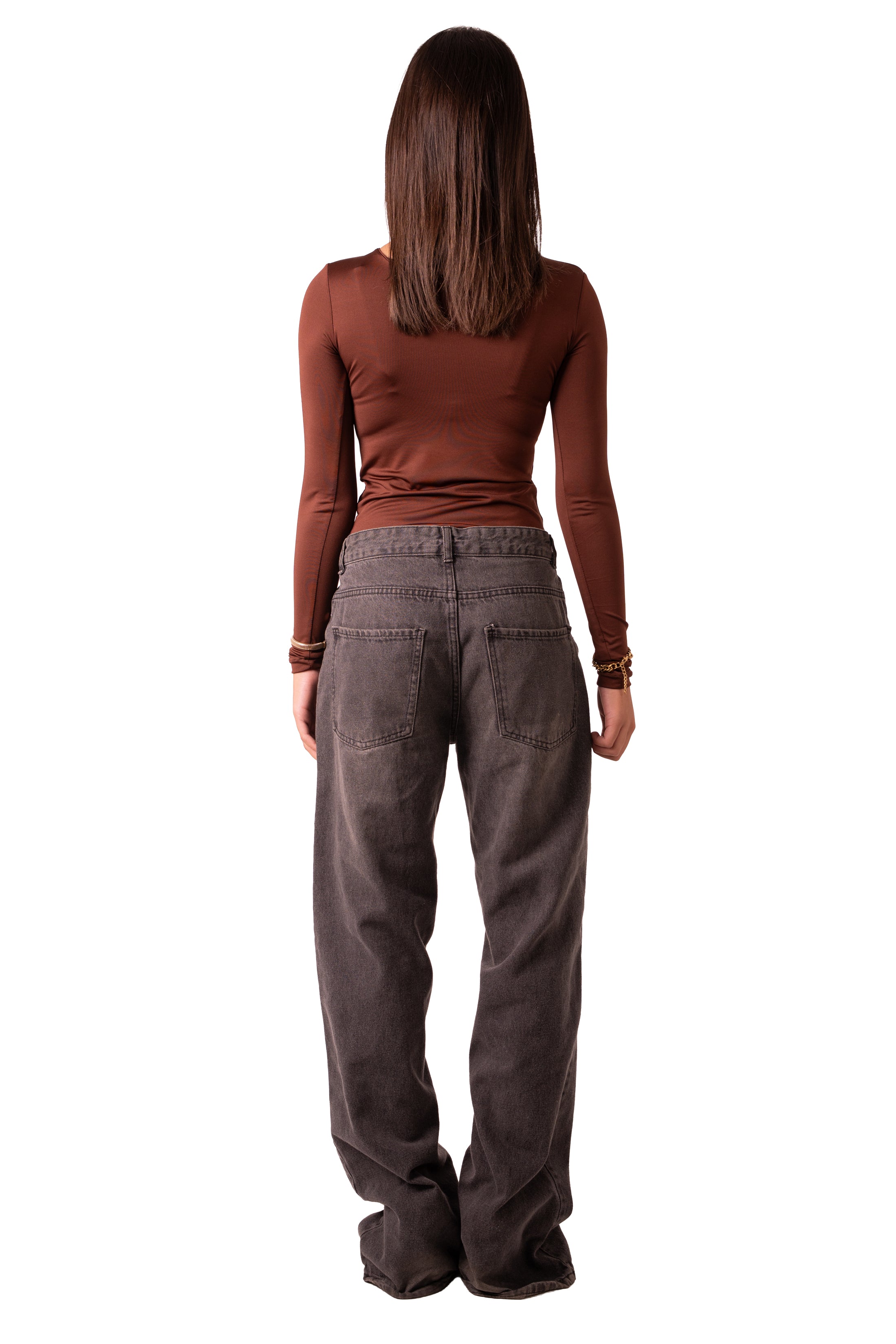 Scoop Neck Top - Brown