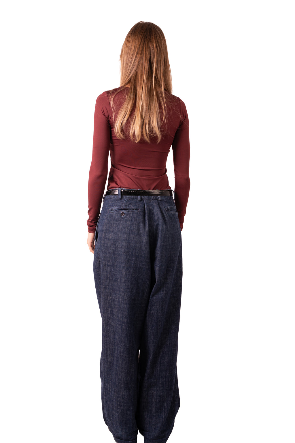 بلوزة بفتحة رقبة دائرية - وردي