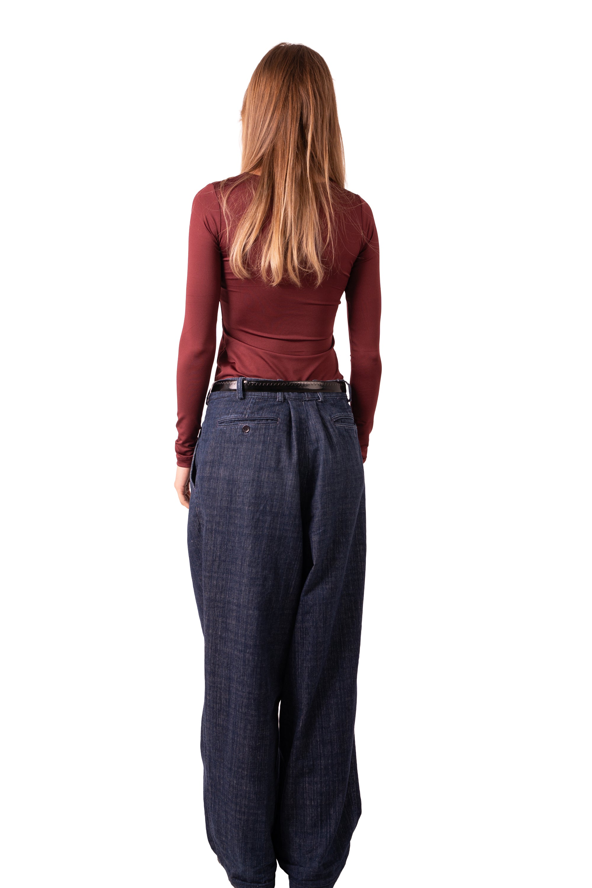 Scoop Neck Top - Wine Red