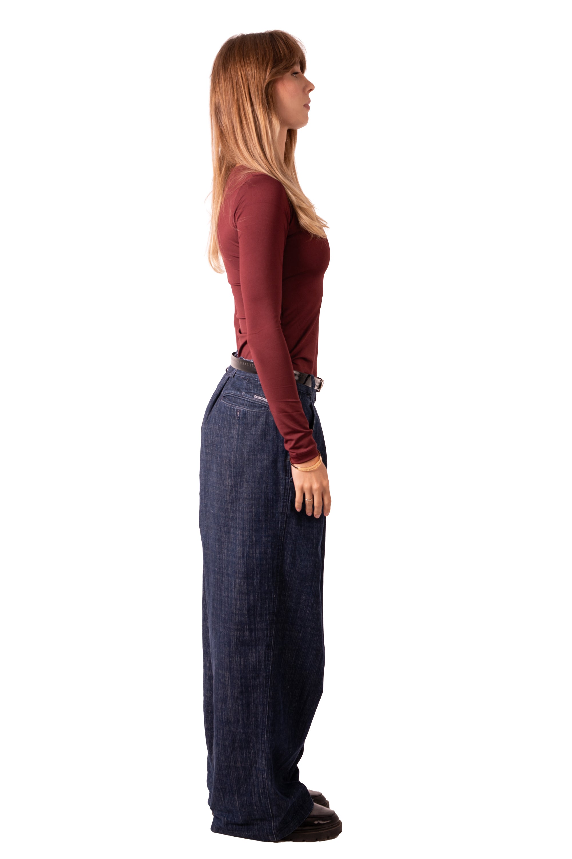 Scoop Neck Top - Wine Red