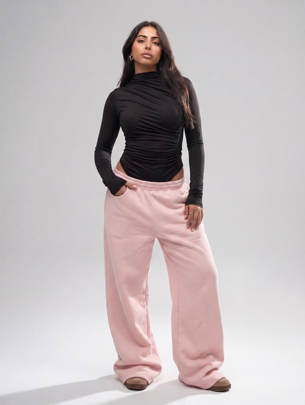 Side Drape Full Sleeve Top