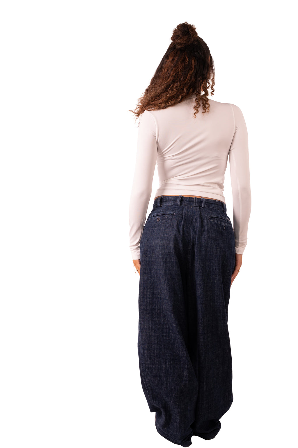 Side Drape Full Sleeve - White