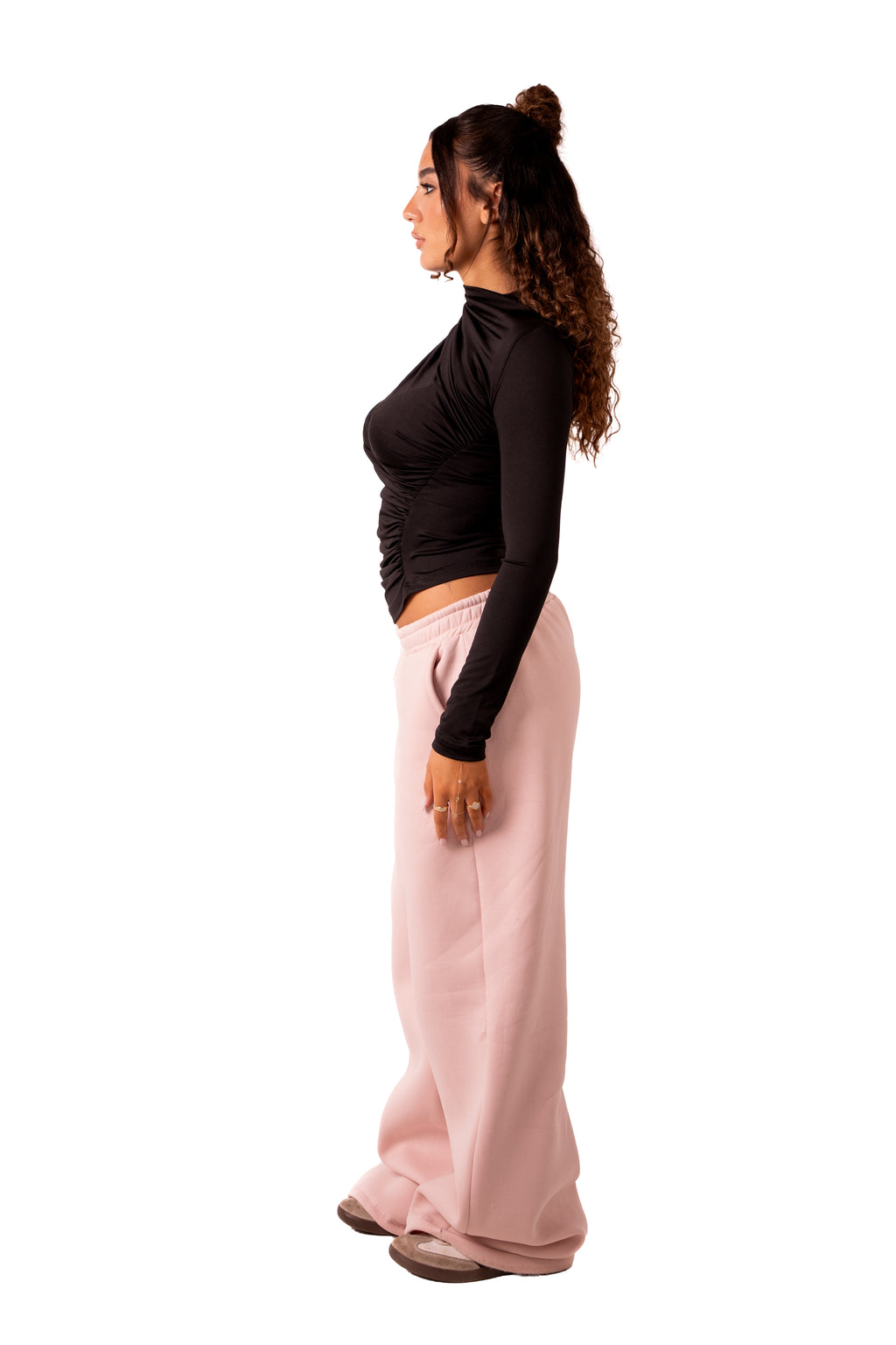 Side Drape Full Sleeve - Black