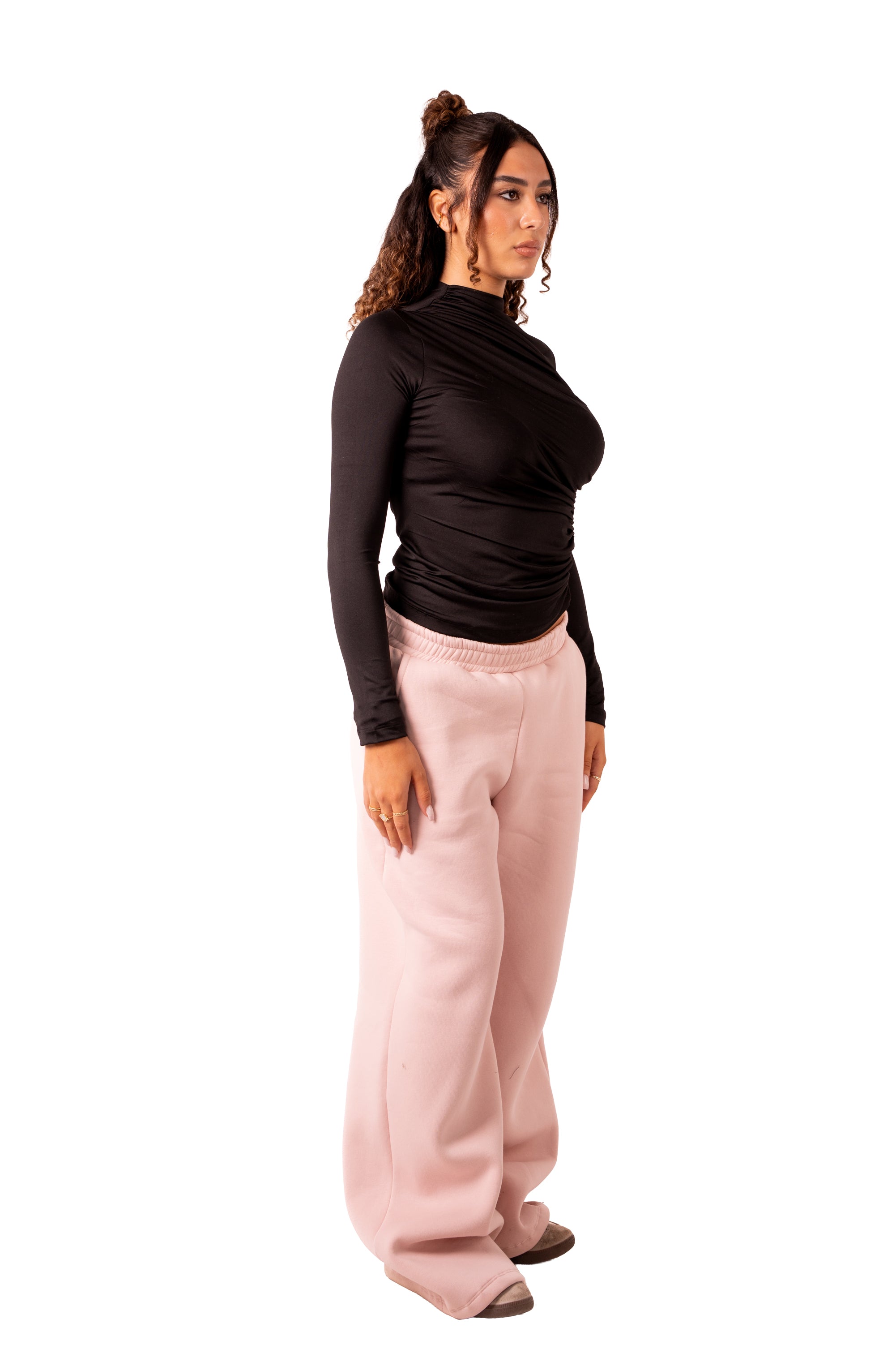 Side Drape Full Sleeve - Black